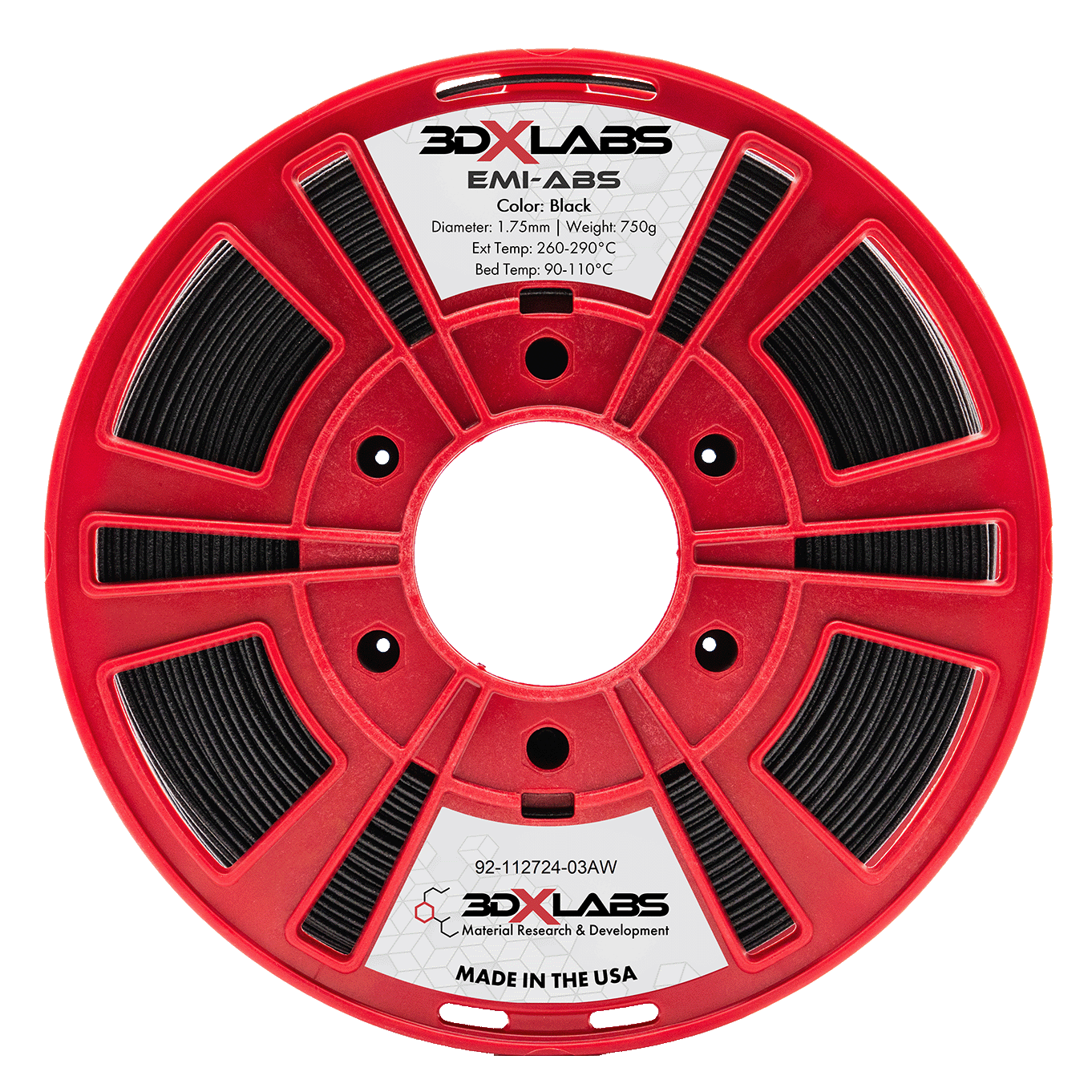 3DXTech - 3DXLABS EMI Black ABS - 0.75kg