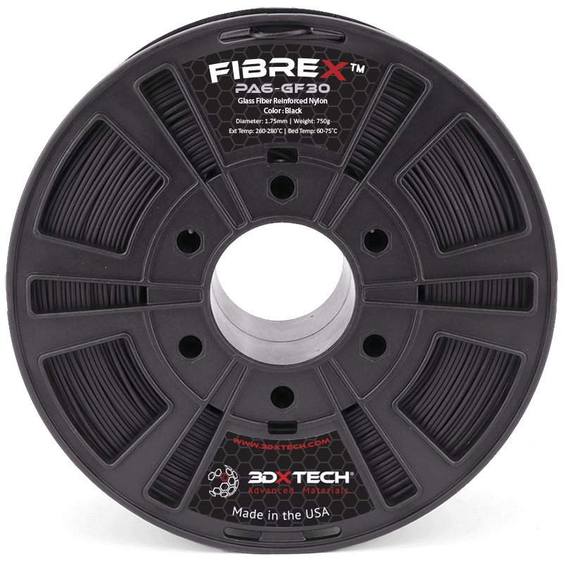 3DXTech - FibreX Black Glass Fiber PA6 - 0.75kg