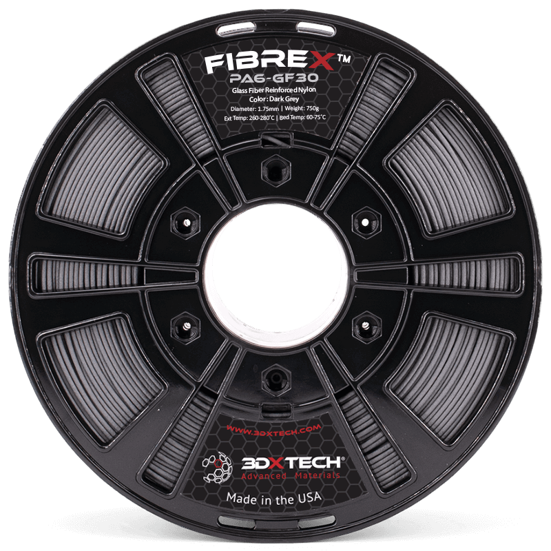 3DXTech - FibreX Dark Grey Glass Fiber PA6 - 0.75kg