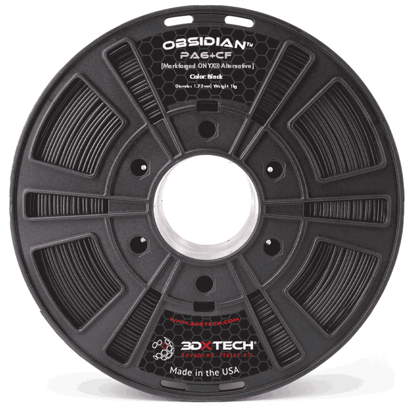 3DXTech - Obsidian Black Carbon Fiber PA6 1.75mm - 1kg