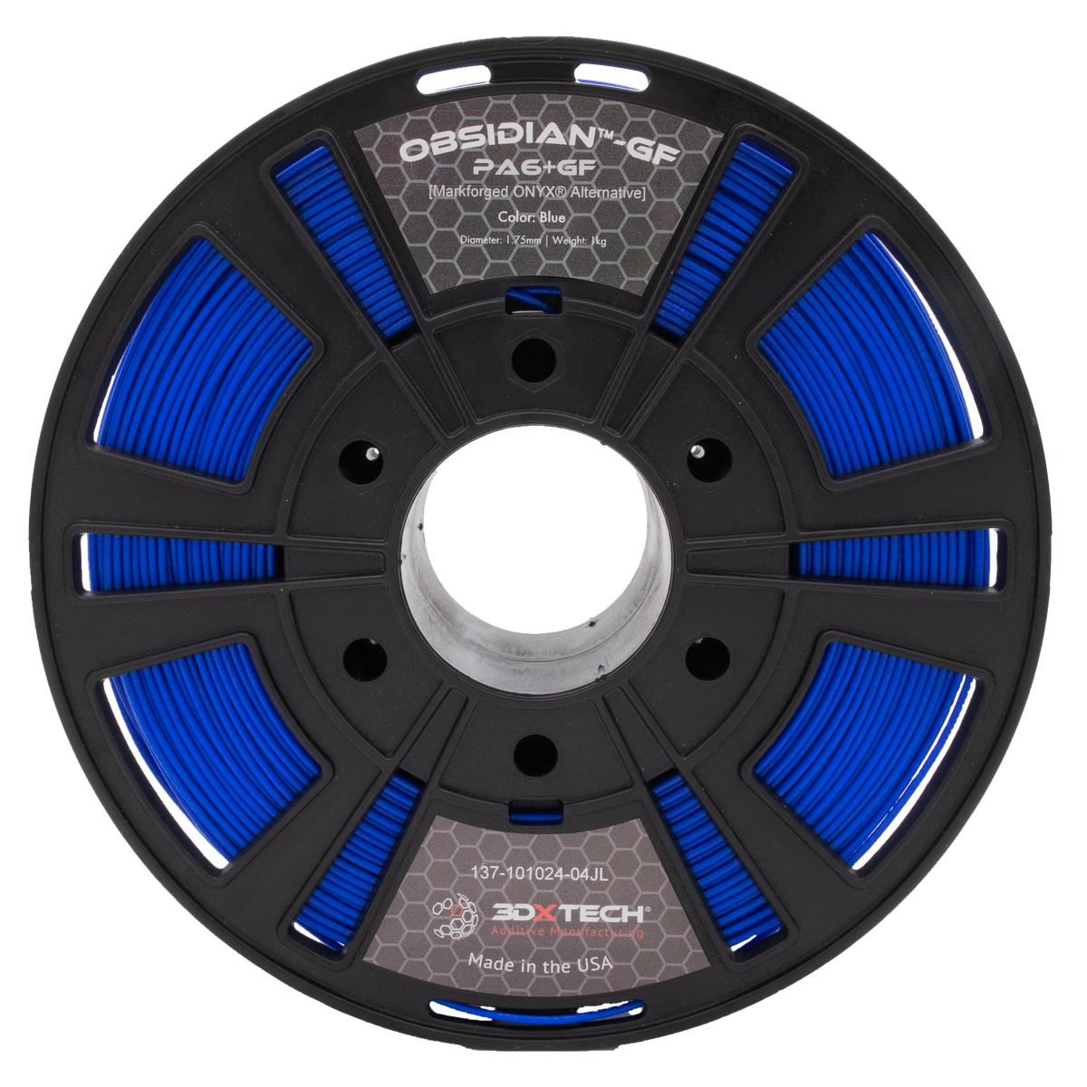 3DXTech - Obsidian Blue Glass Fiber PA6 1.75mm - 1kg