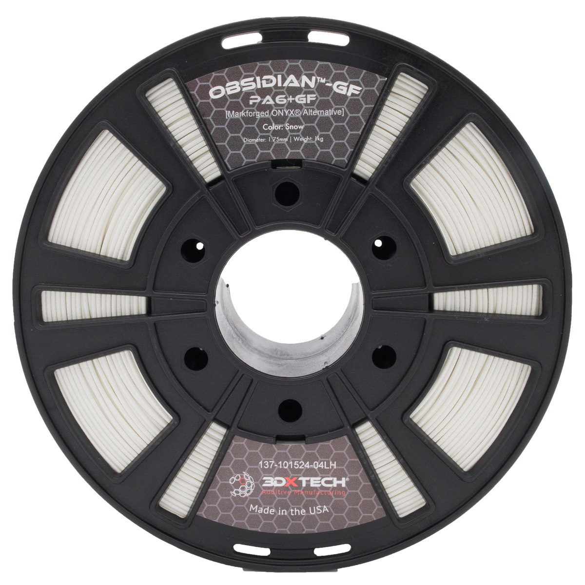 3DXTech - Obsidian White Glass Fiber PA6 1.75mm - 1kg