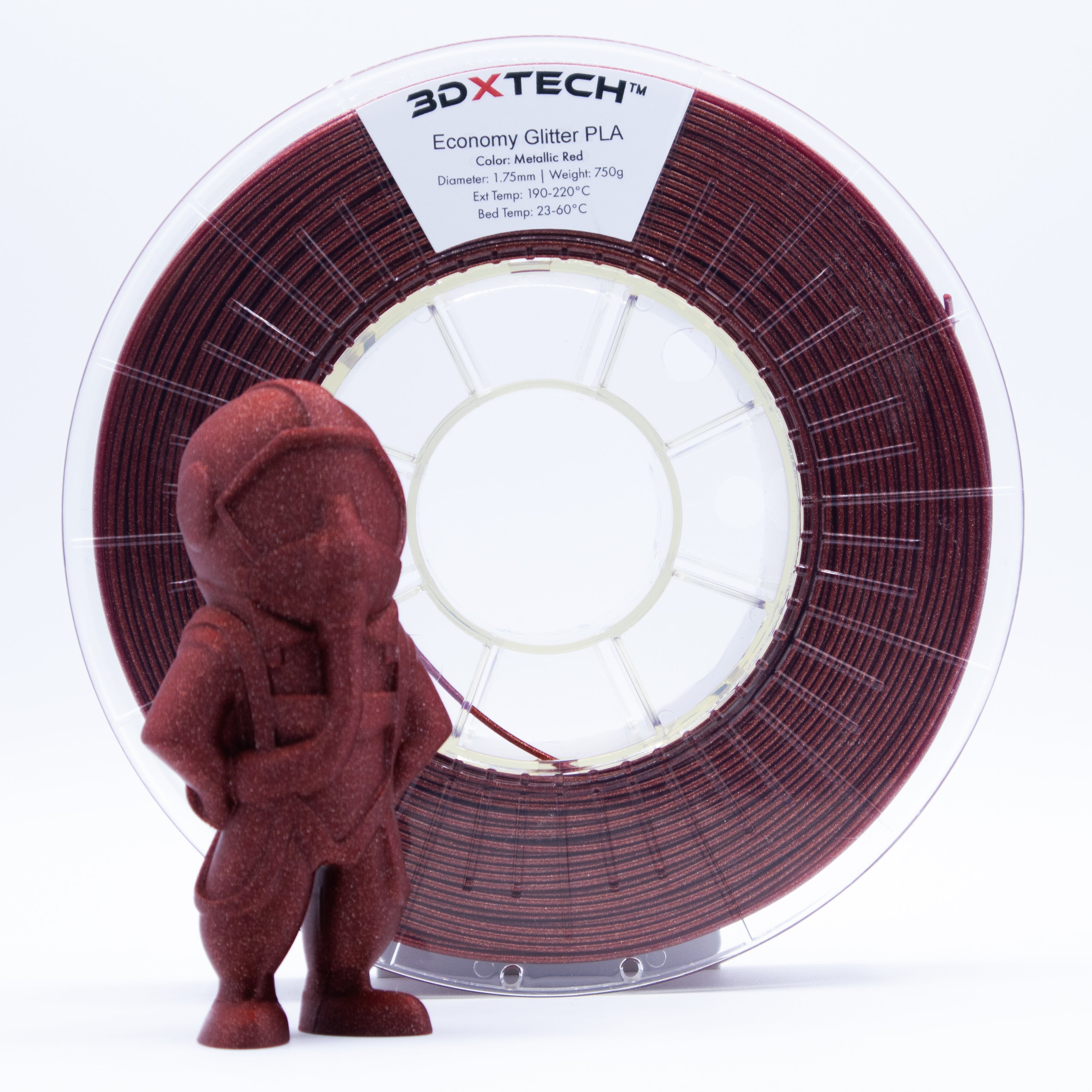 3DXTech - Metallic Red Glitter Metal Fill PLA - 0.75kg