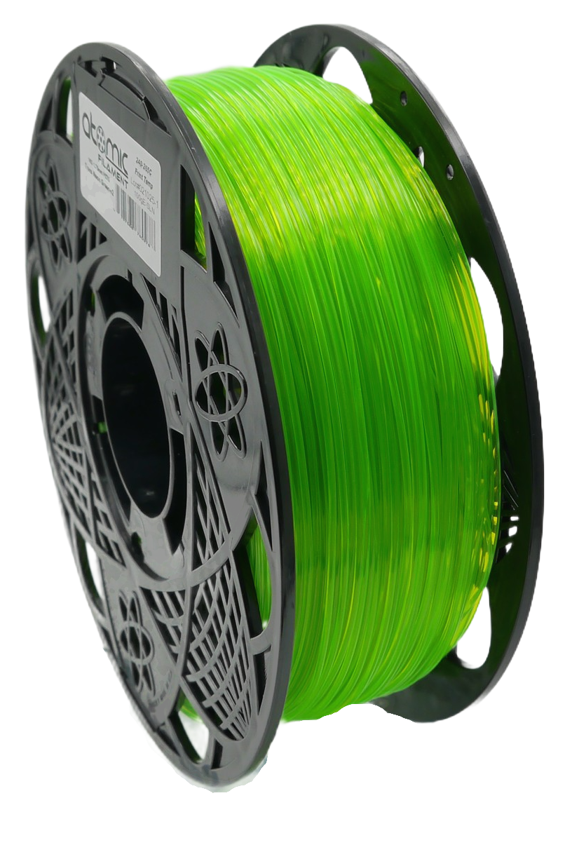 Atomic Filament - Extreme Translucent Green Fluorescent Transparent PETG - 1kg