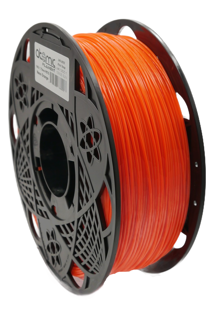 Atomic Filament - Pro Orange Uv Reactive Opaque Fluorescent PETG+ - 1kg