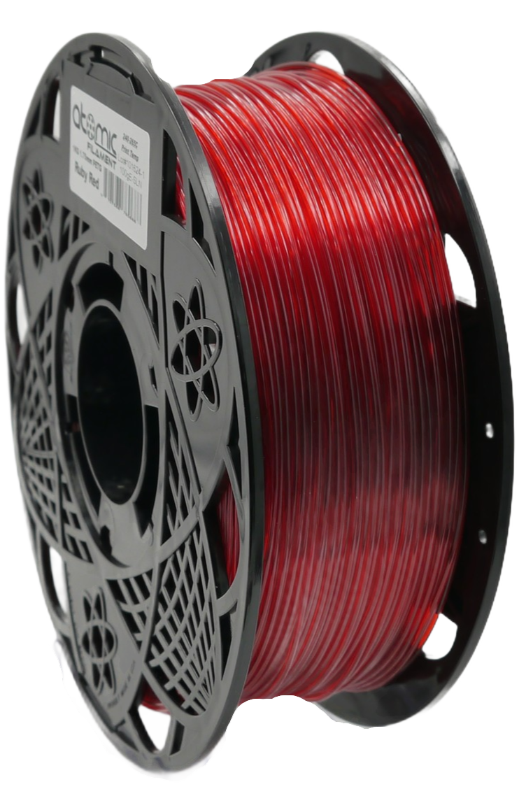 Atomic Filament - Pro Gemstone Ruby Red Translucent Marble Transparent PETG+ - 1.45kg