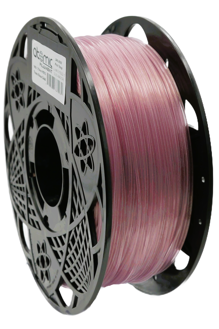 Atomic Filament - Pro Rose Gold Metallic Translucent Metal Fill Transparent PETG+ - 1.45kg