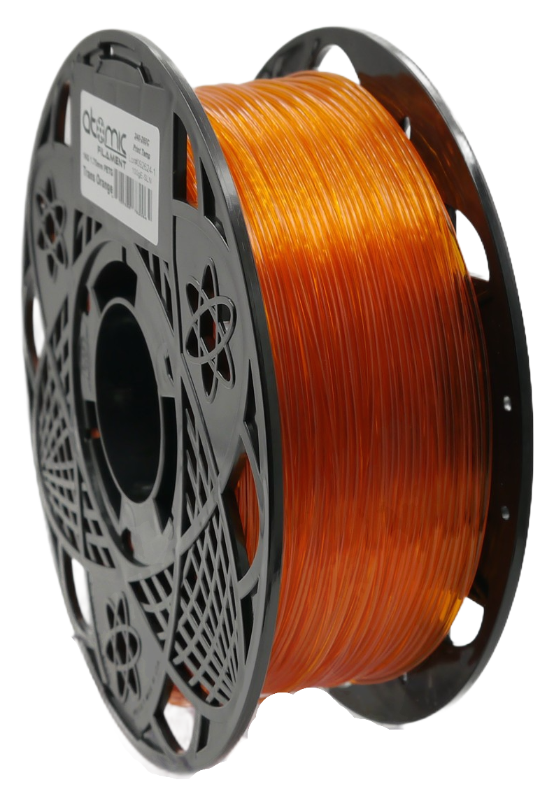 Atomic Filament - Pro Translucent Bright Orange Transparent PETG+ 1.75mm - 1kg