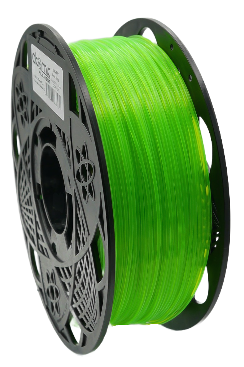 Atomic Filament - Translucent Green Fluorescent Transparent PLA - 1kg