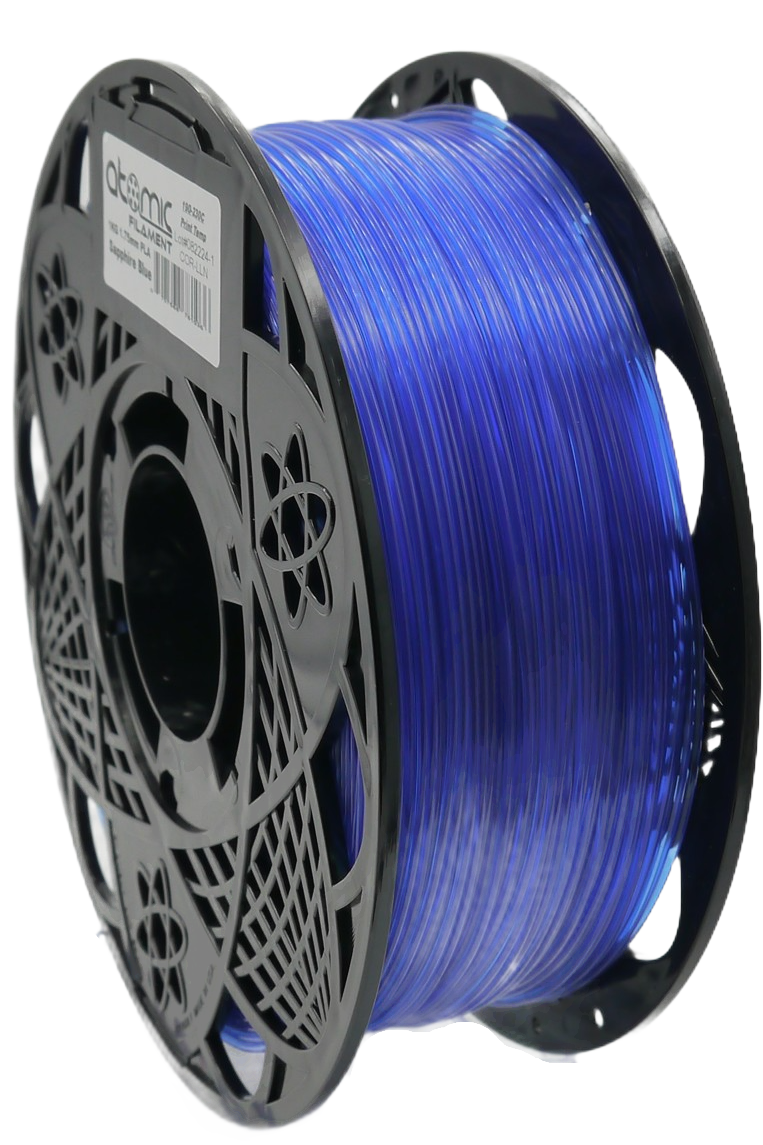 Atomic Filament - Translucent Sapphire Blue Transparent PLA - 1kg
