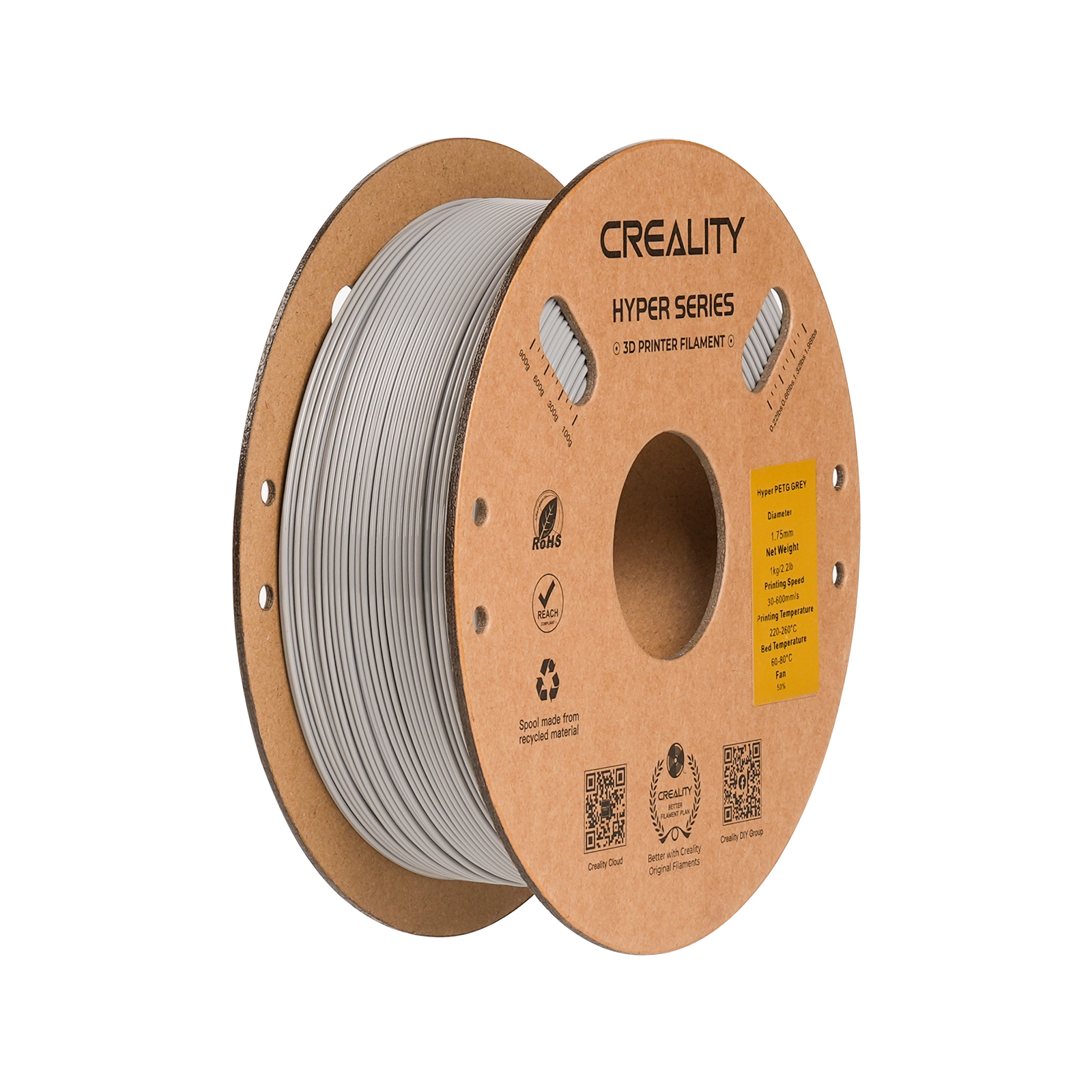 Creality - Hyper Grey PETG 1.75mm - 1kg