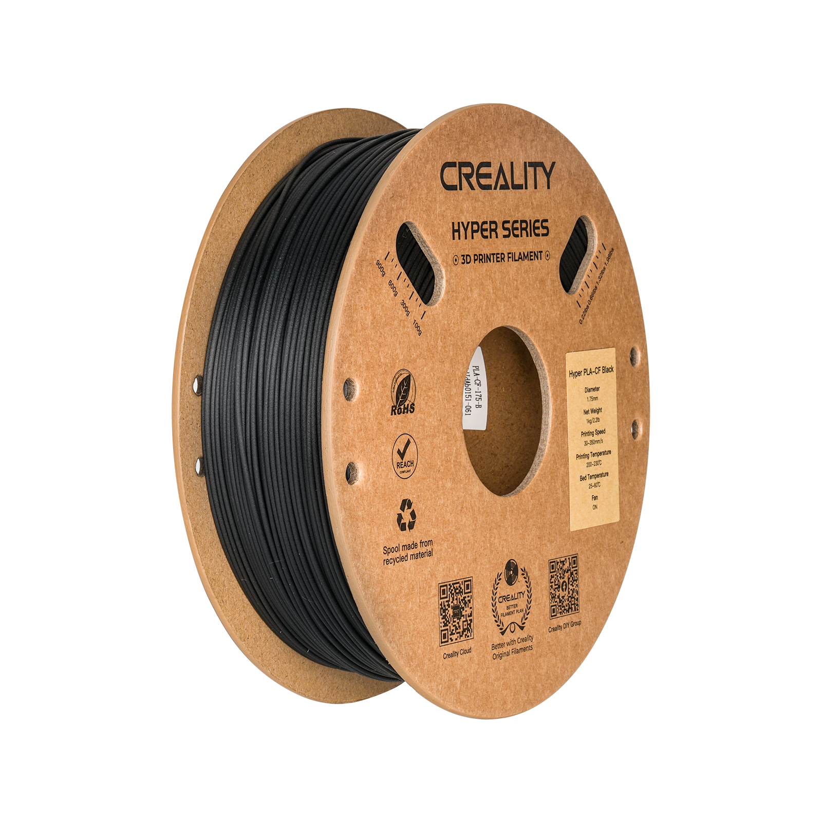 Creality - Hyper Black Carbon Fiber PLA 1.75mm - 1kg