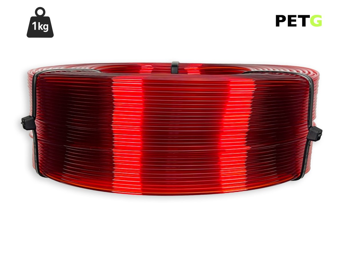Das Filament - Refill Transparent Rot Ams Compatible PETG 1.75mm - 1kg