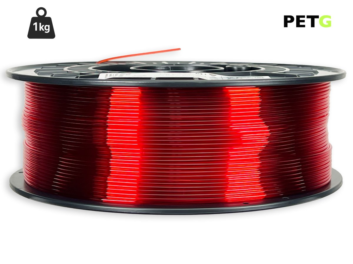 Das Filament - Transparent Rot Ams Compatible PETG 1.75mm - 1kg