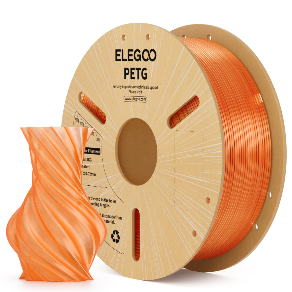 Elegoo - Translucent Orange Transparent PETG 1.75mm - 1kg