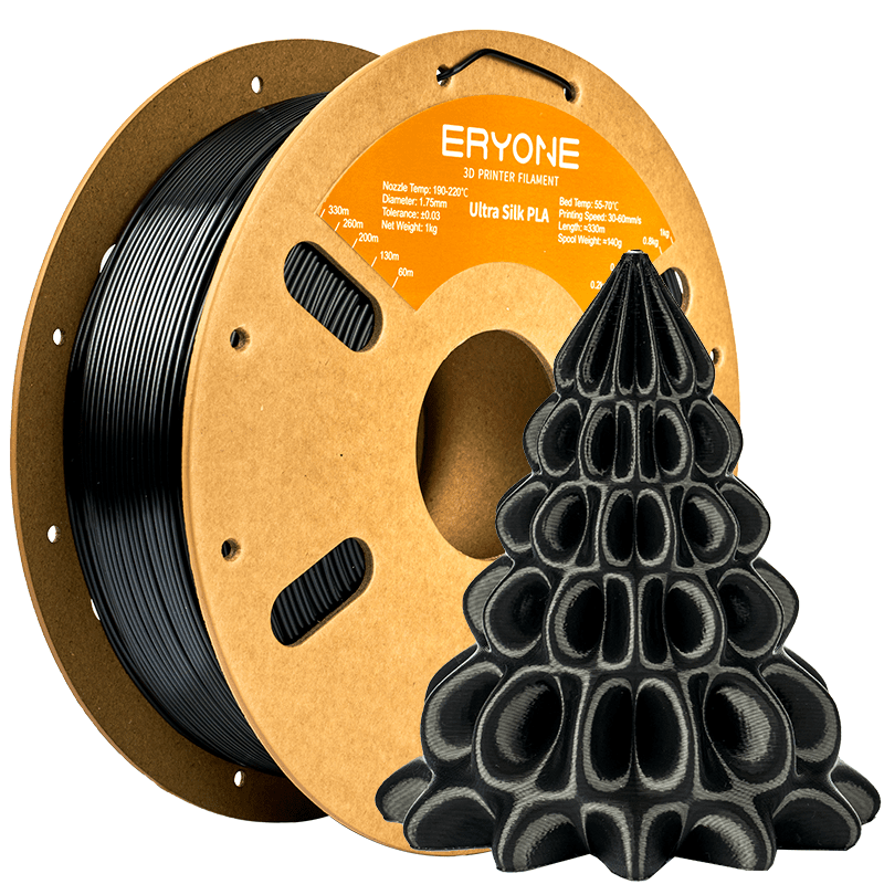 Eryone - Ultra Black Silk Plus PLA 1.75mm - 1kg