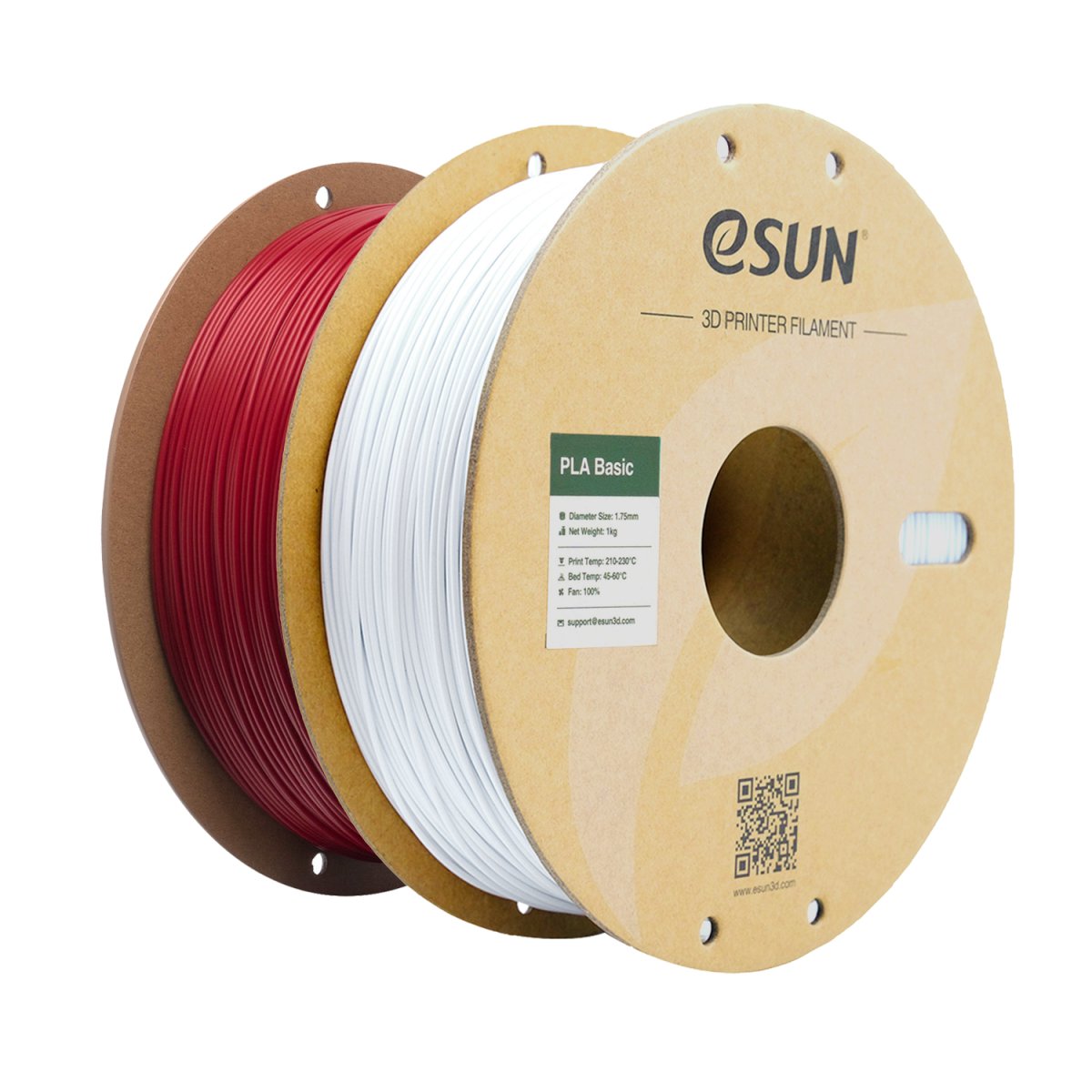 eSUN - Fire Engine Red+Cold White PLA 1.75mm - 2kg