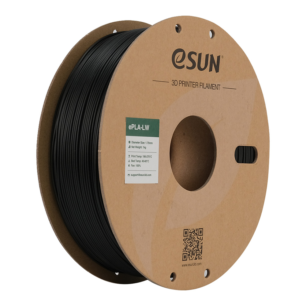 eSUN - Light Weight Black PLA 1.75mm - 1kg