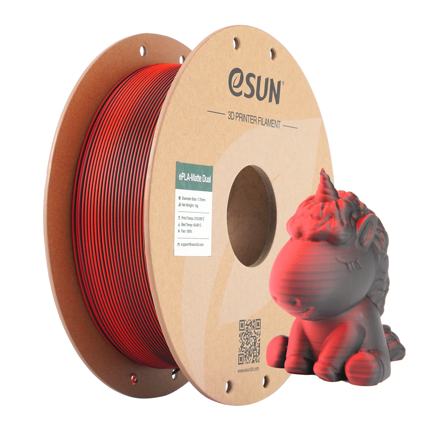 eSUN - Red Black Matte Gradient PLA 1.75mm - 1kg