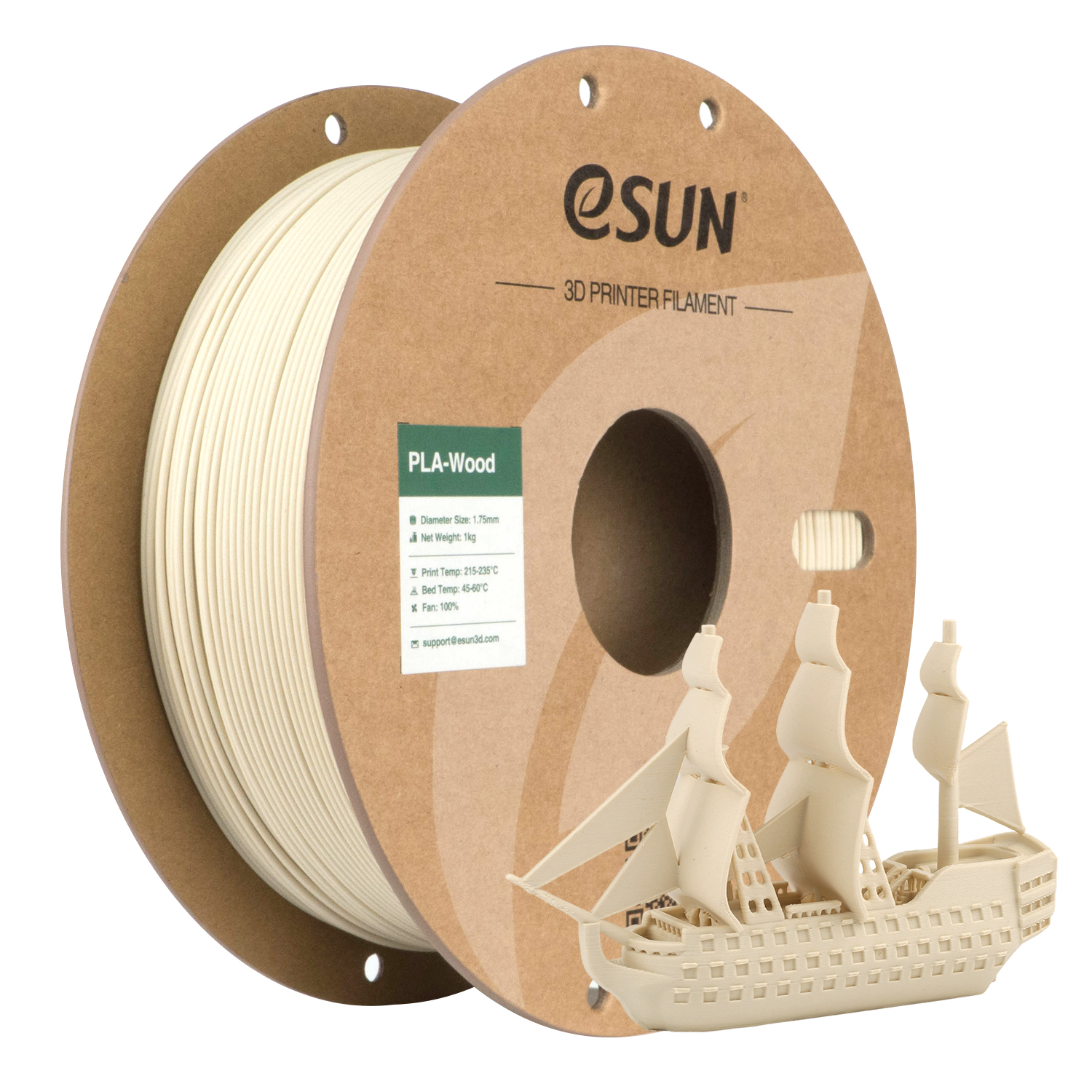 eSUN - Birch Wood Fill PLA 1.75mm - 1kg