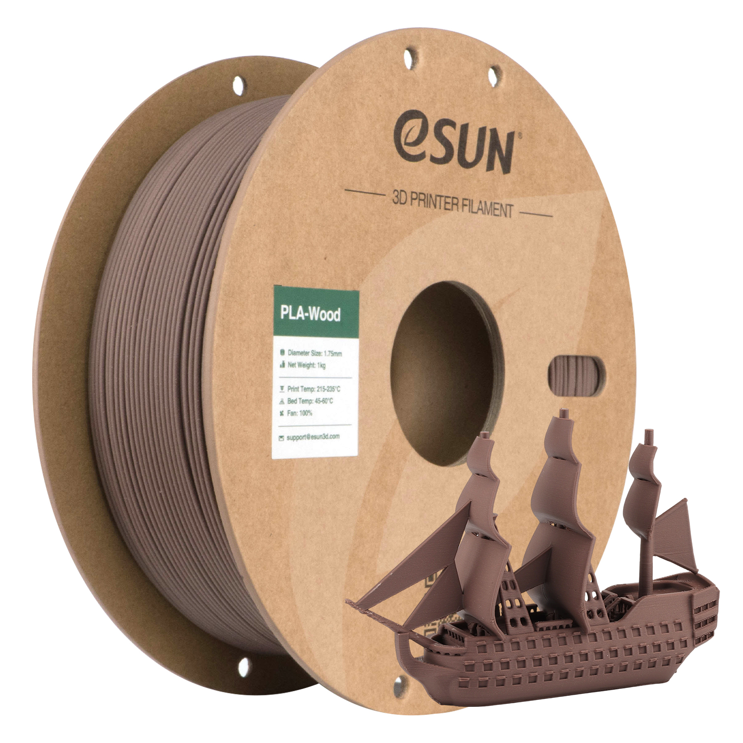 eSUN - Walnut Wood Fill PLA 1.75mm - 1kg