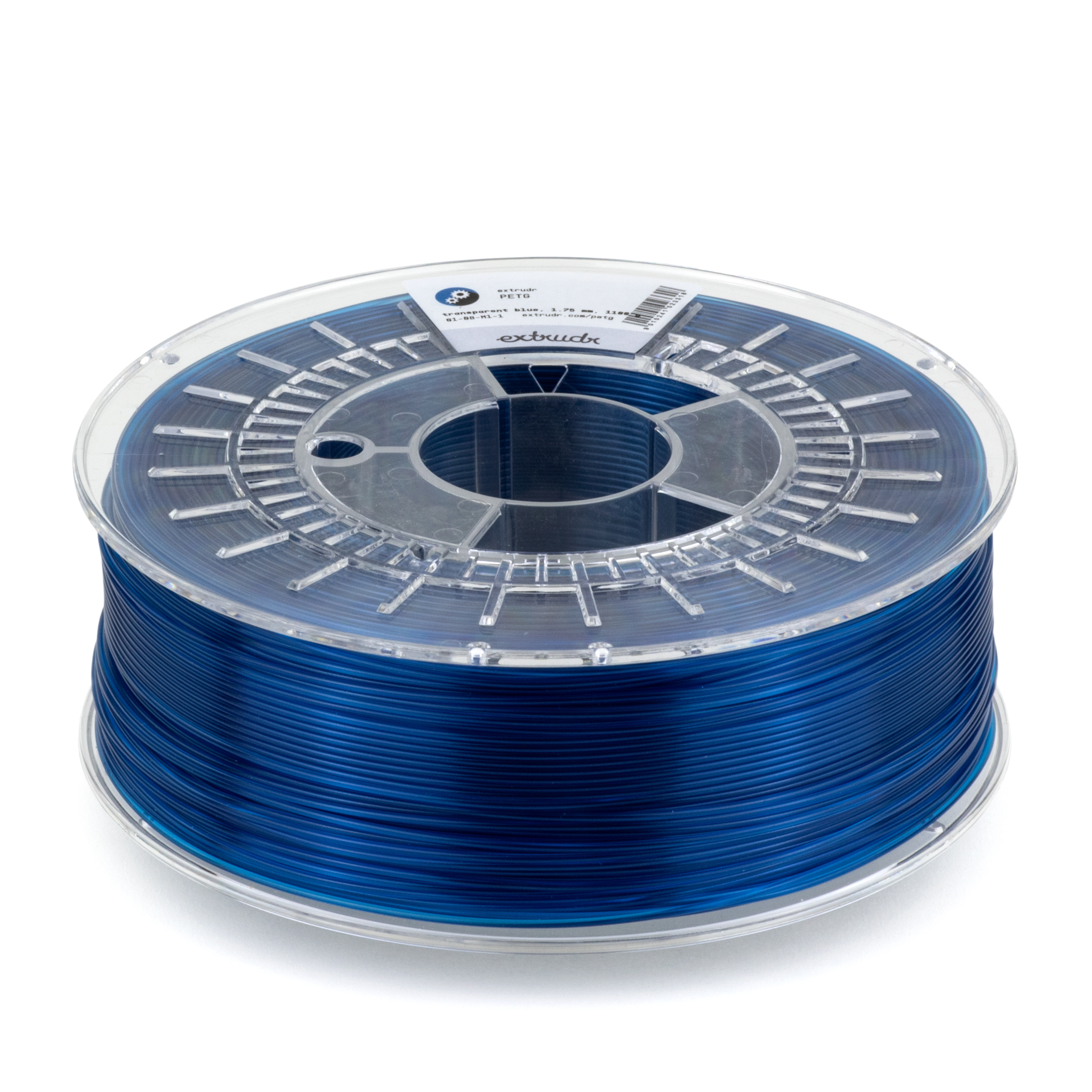 Extrudr - Transparent Blue PETG 1.75mm - 2.5kg