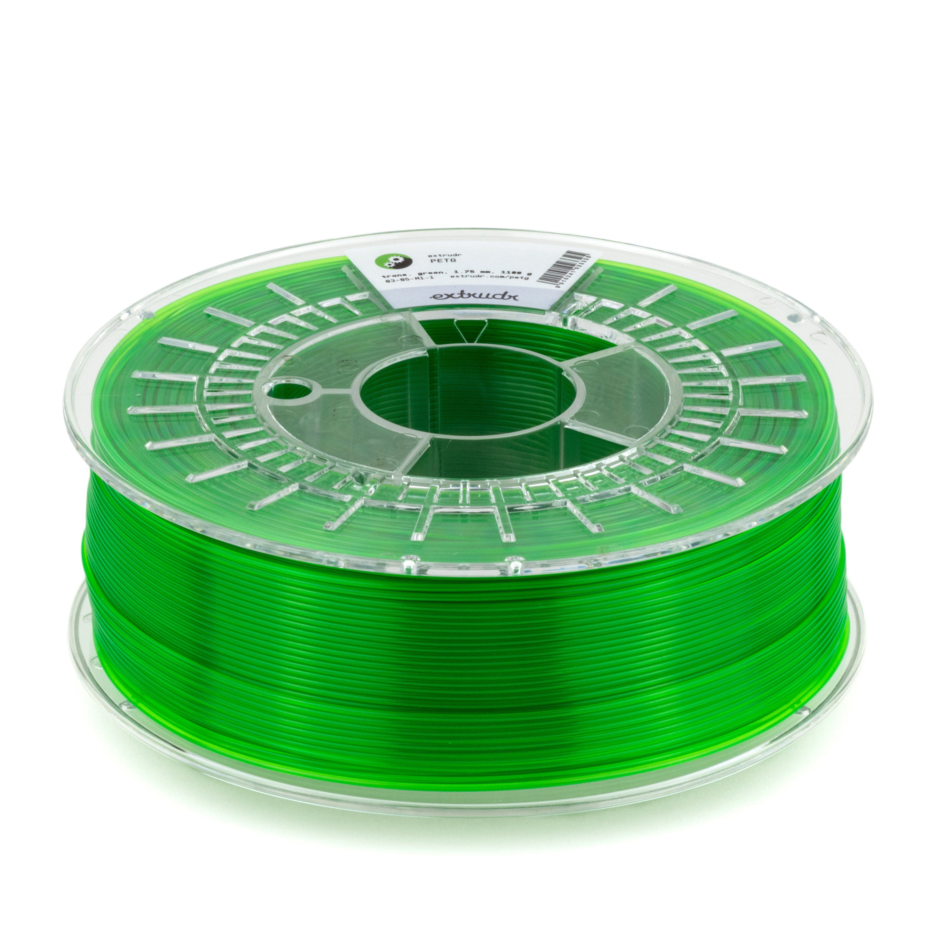 Extrudr - Transparent Green PETG 1.75mm - 2.5kg