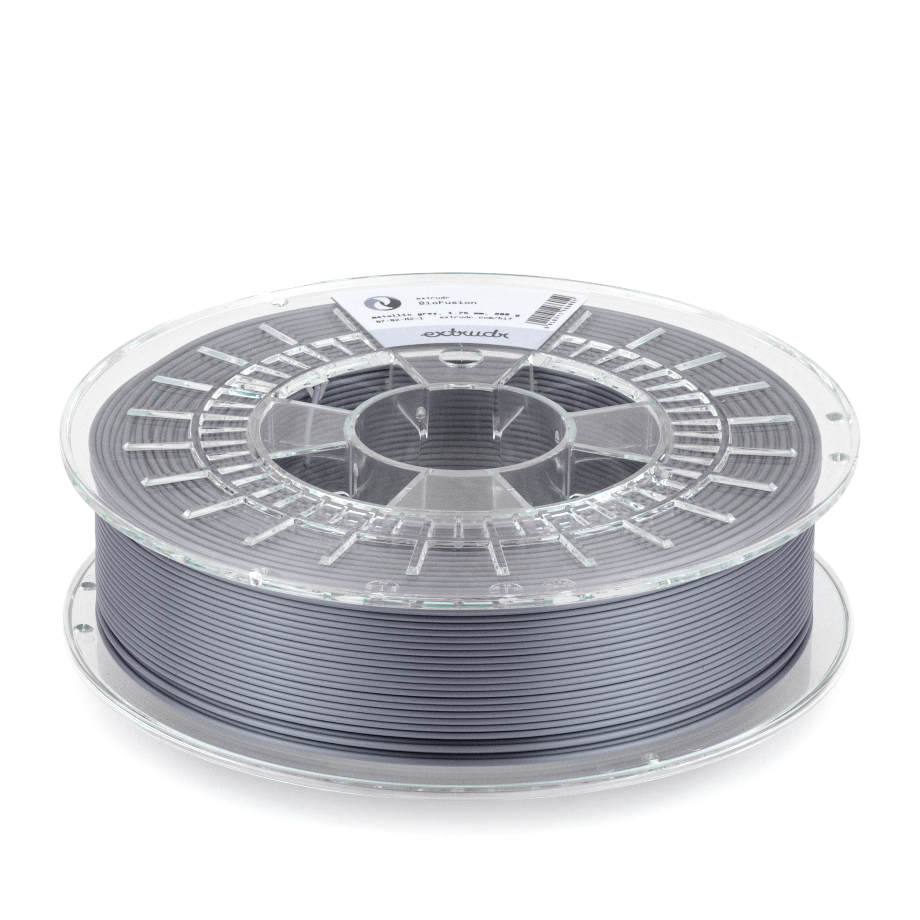 Extrudr - BioFusion Metallic Grey Metal Fill PHA 2.85mm - 0.8kg