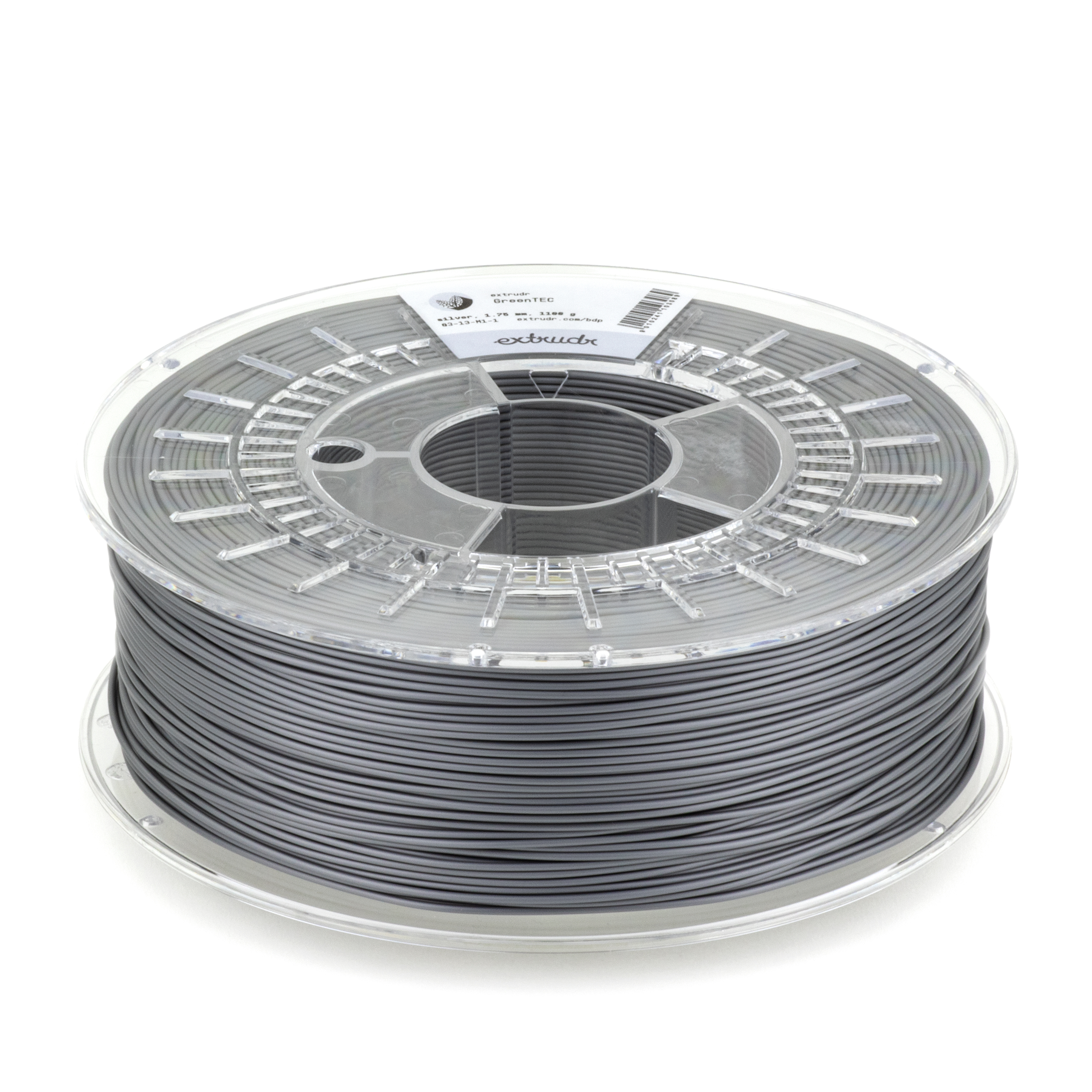 Extrudr - GreenTEC Silver Bio Based PLA 2.85mm - 2.5kg