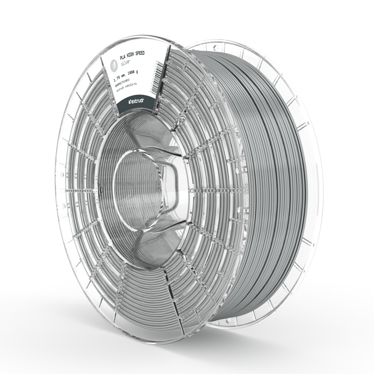 Extrudr - Silver High Speed PLA 1.75mm - 1kg