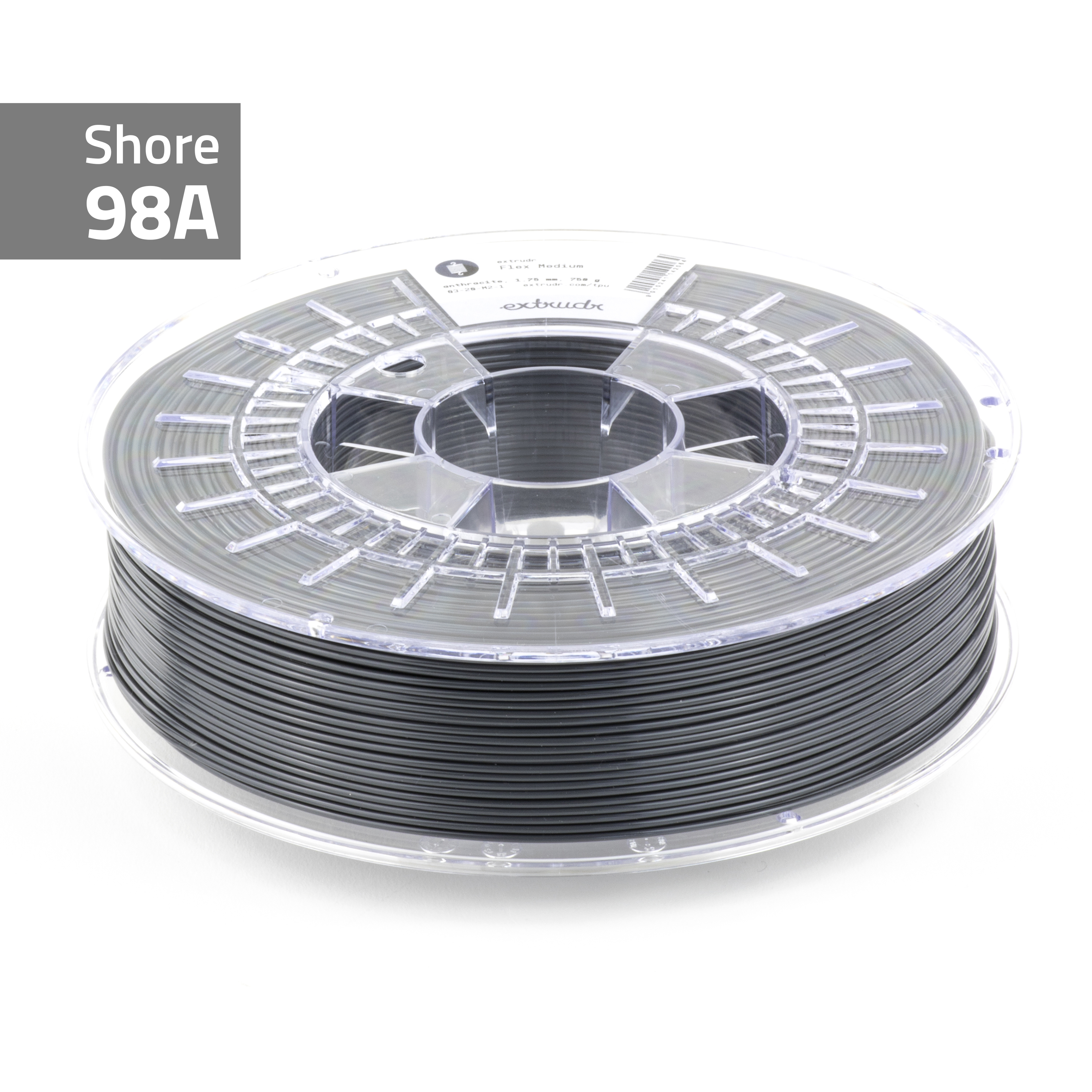 Extrudr - Flex Anthracite 98A TPU 2.85mm - 0.75kg