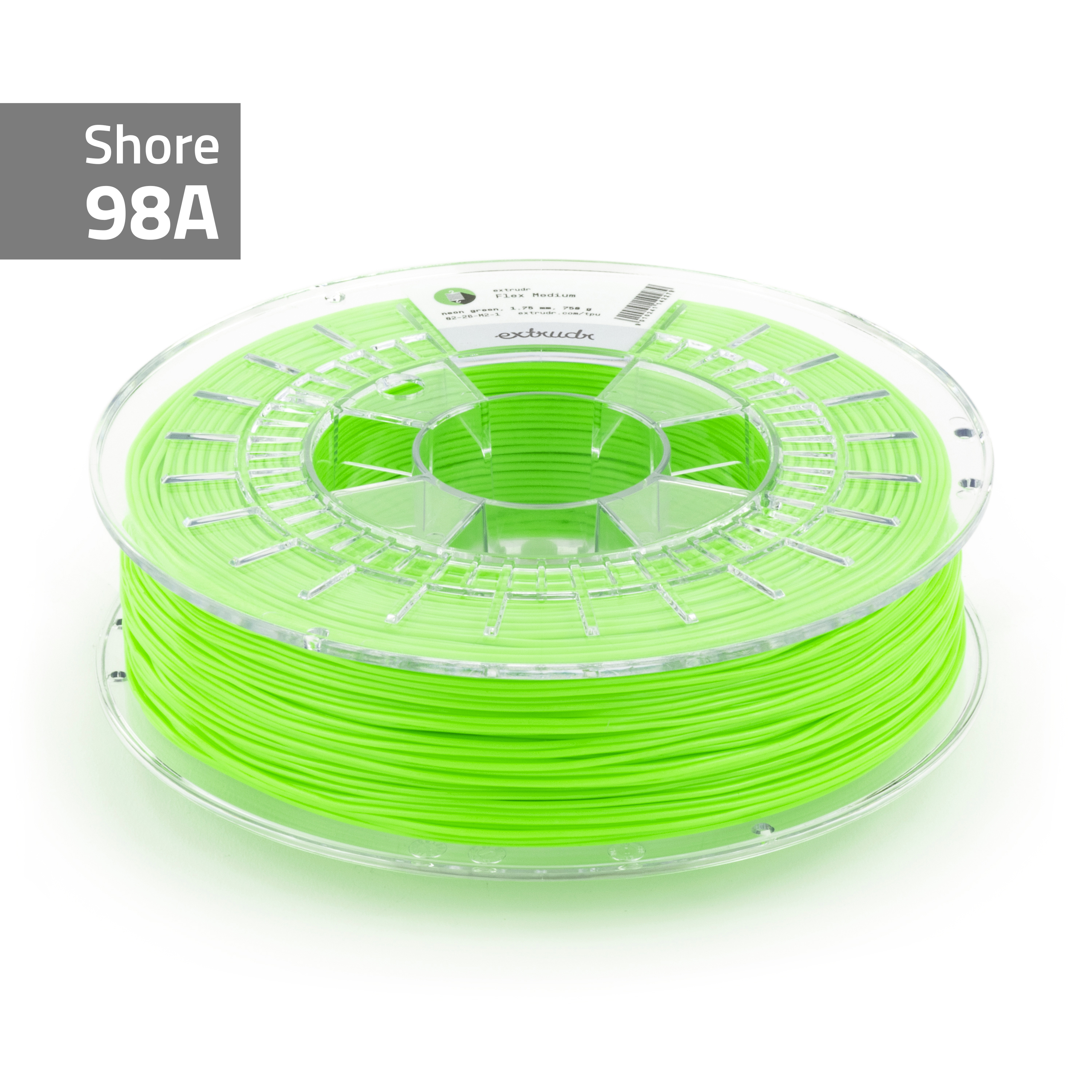 Extrudr - Flex Green 98A Fluorescent TPU 1.75mm - 0.75kg