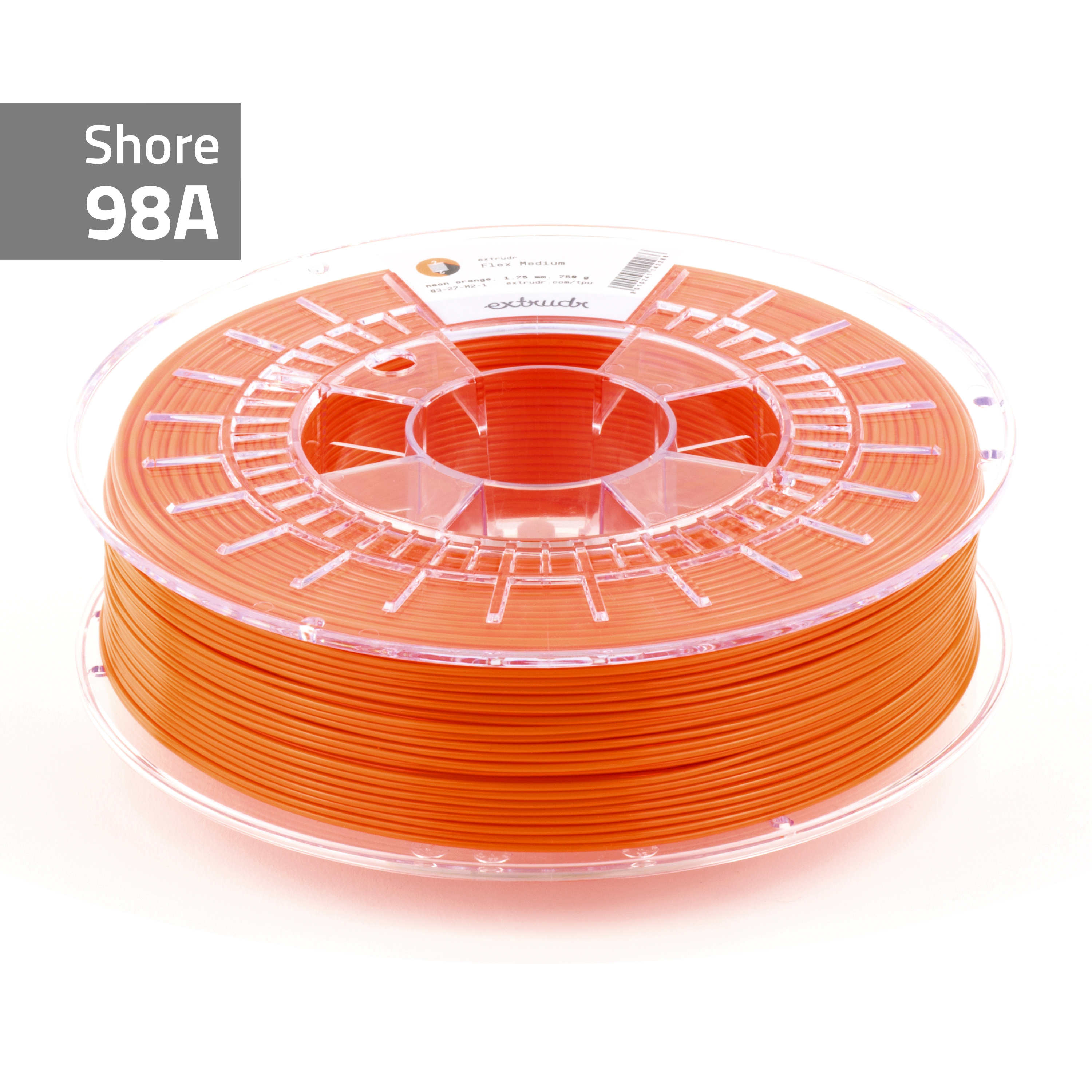 Extrudr - Flex Orange 98A Fluorescent TPU 1.75mm - 2kg
