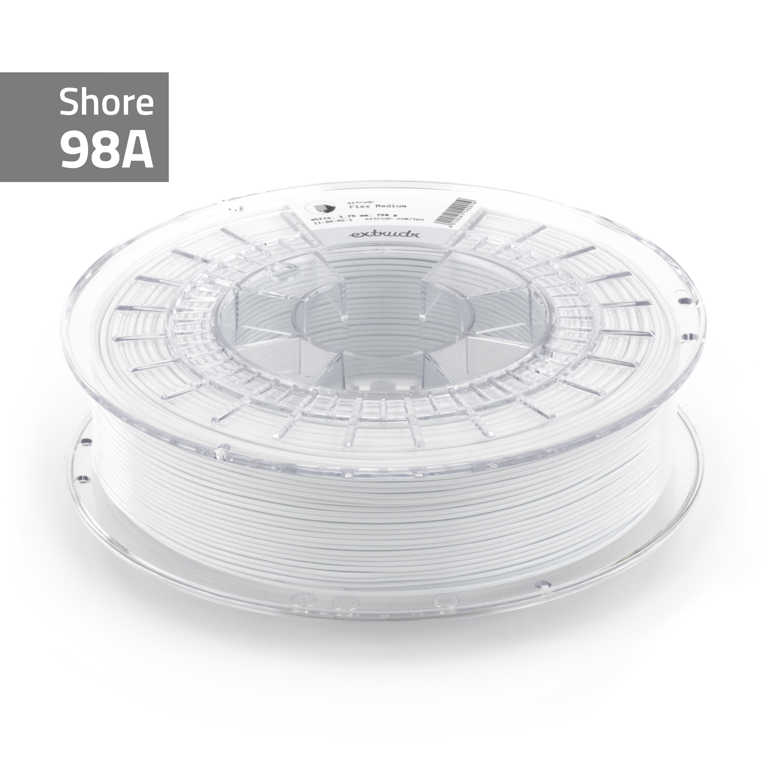 Extrudr - Flex White 98A TPU 2.85mm - 2kg