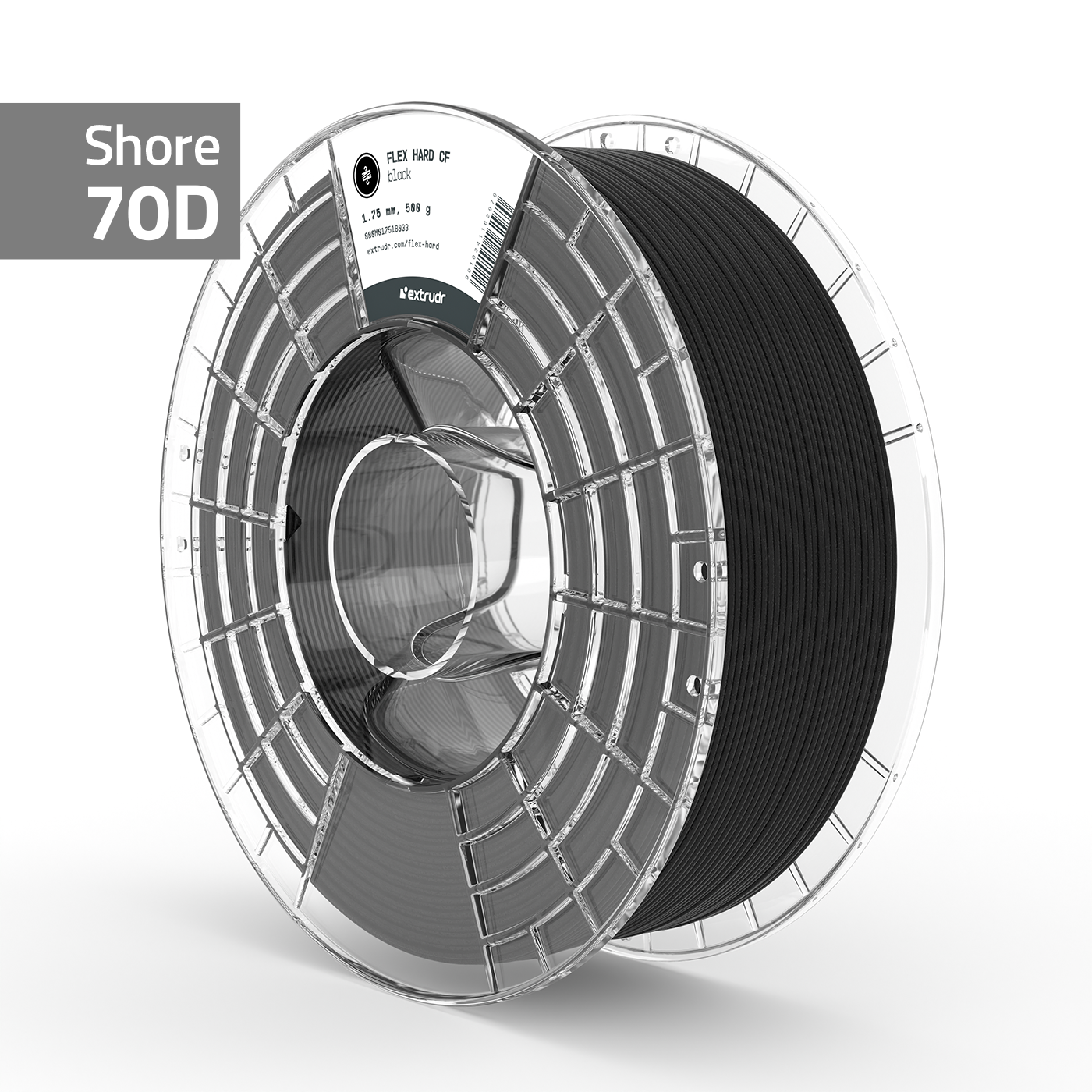 Extrudr - Flex Black 70D Carbon Fiber TPU 1.75mm - 2kg