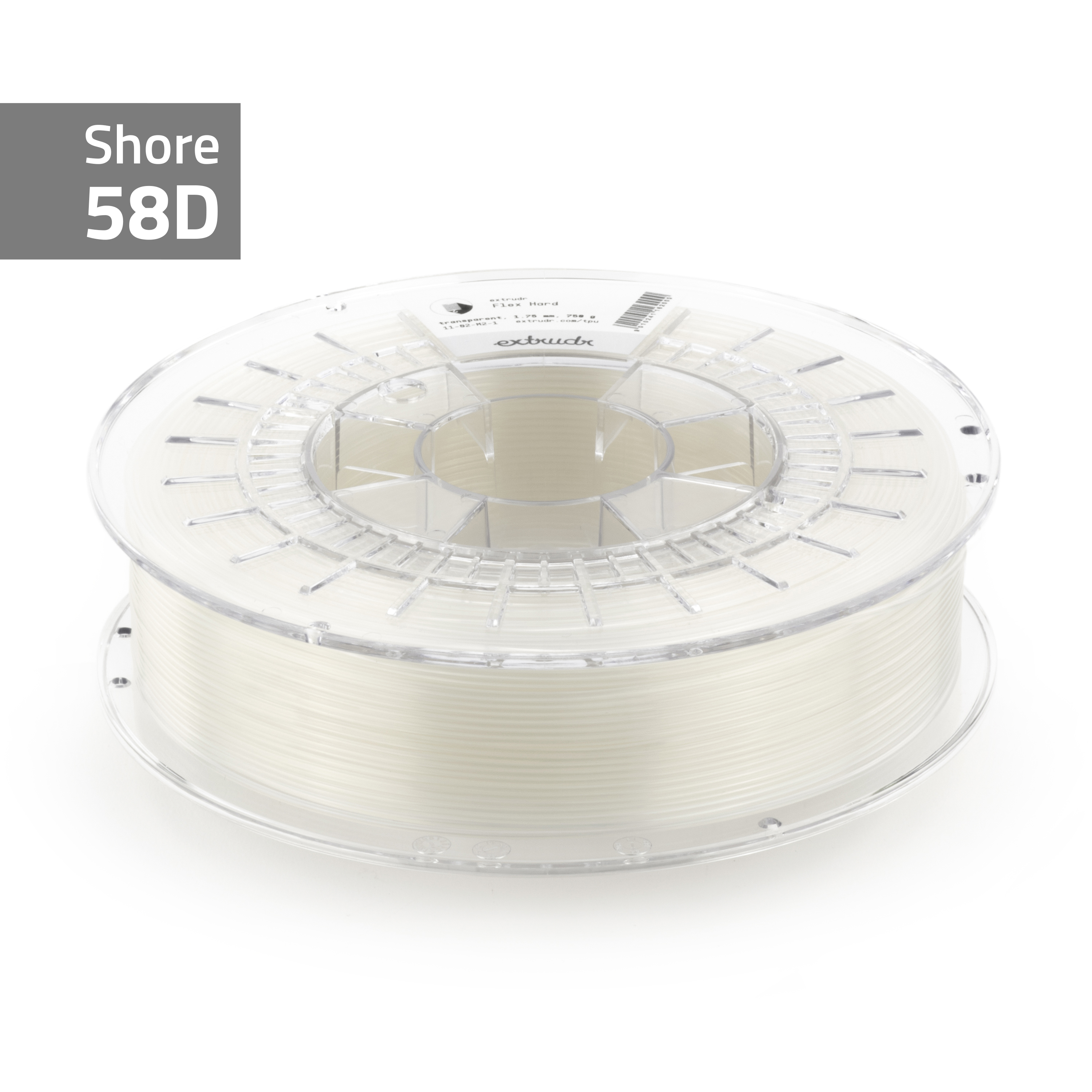 Extrudr - Flex Transparent 58D TPU 2.85mm - 0.75kg