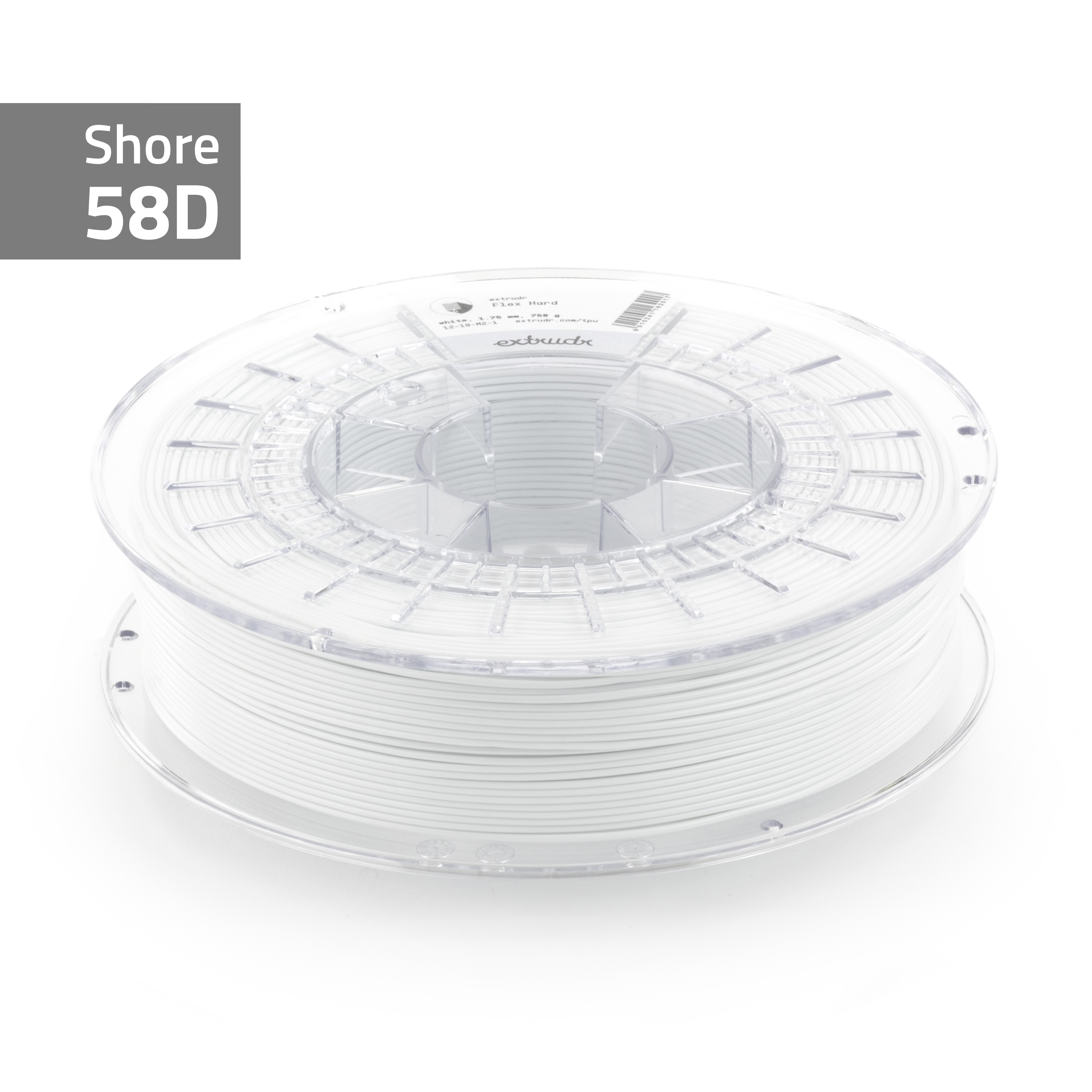 Extrudr - Flex White 58D TPU 1.75mm - 0.75kg