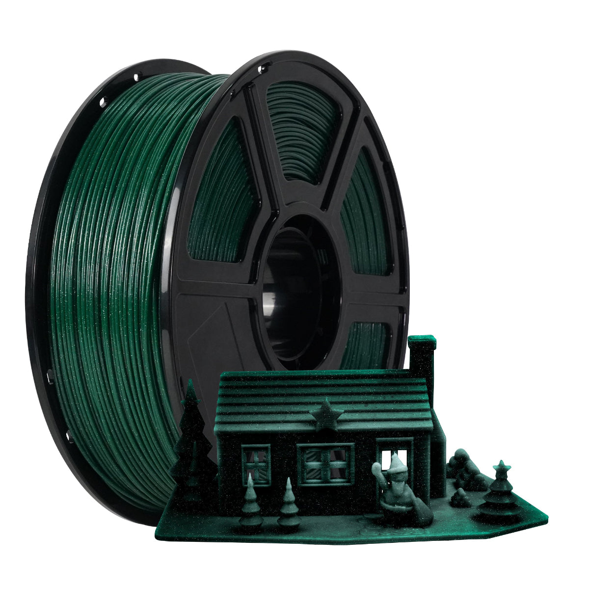 Flashforge - Black Green Glitter ASA - 1kg