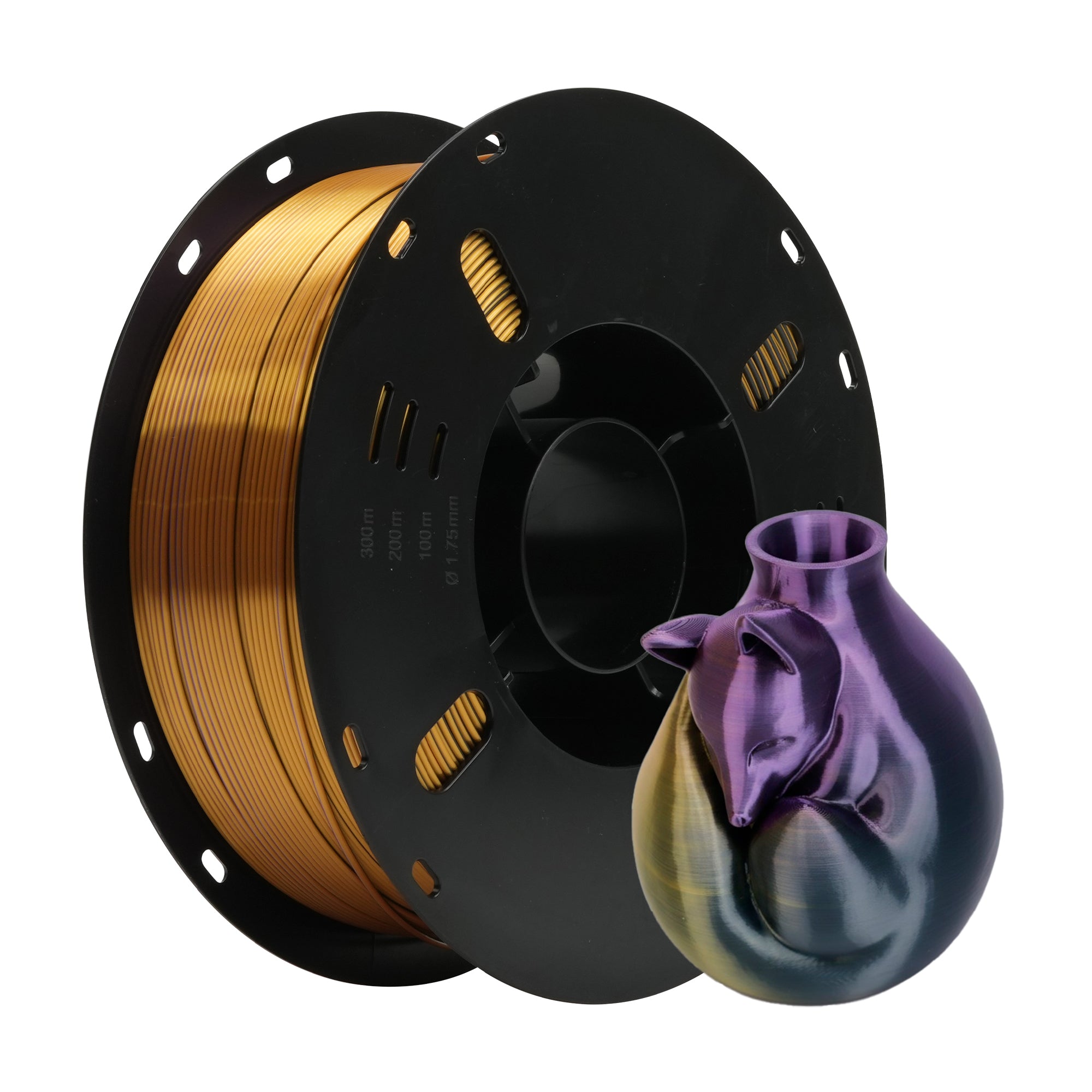 Flashforge - Tri-Color (Black & Gold Purple) Silk Plus PLA - 1kg