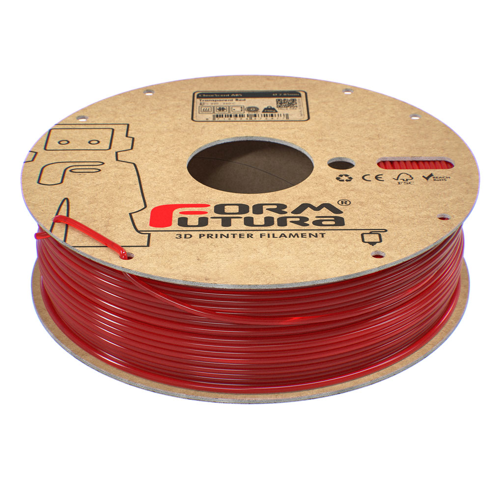 FormFutura - Transparent Red ABS 2.85mm - 0.75kg