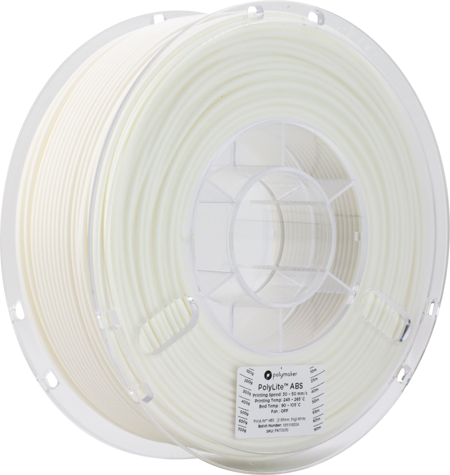 Polymaker - PolyLite White ABS 2.85mm - 1kg