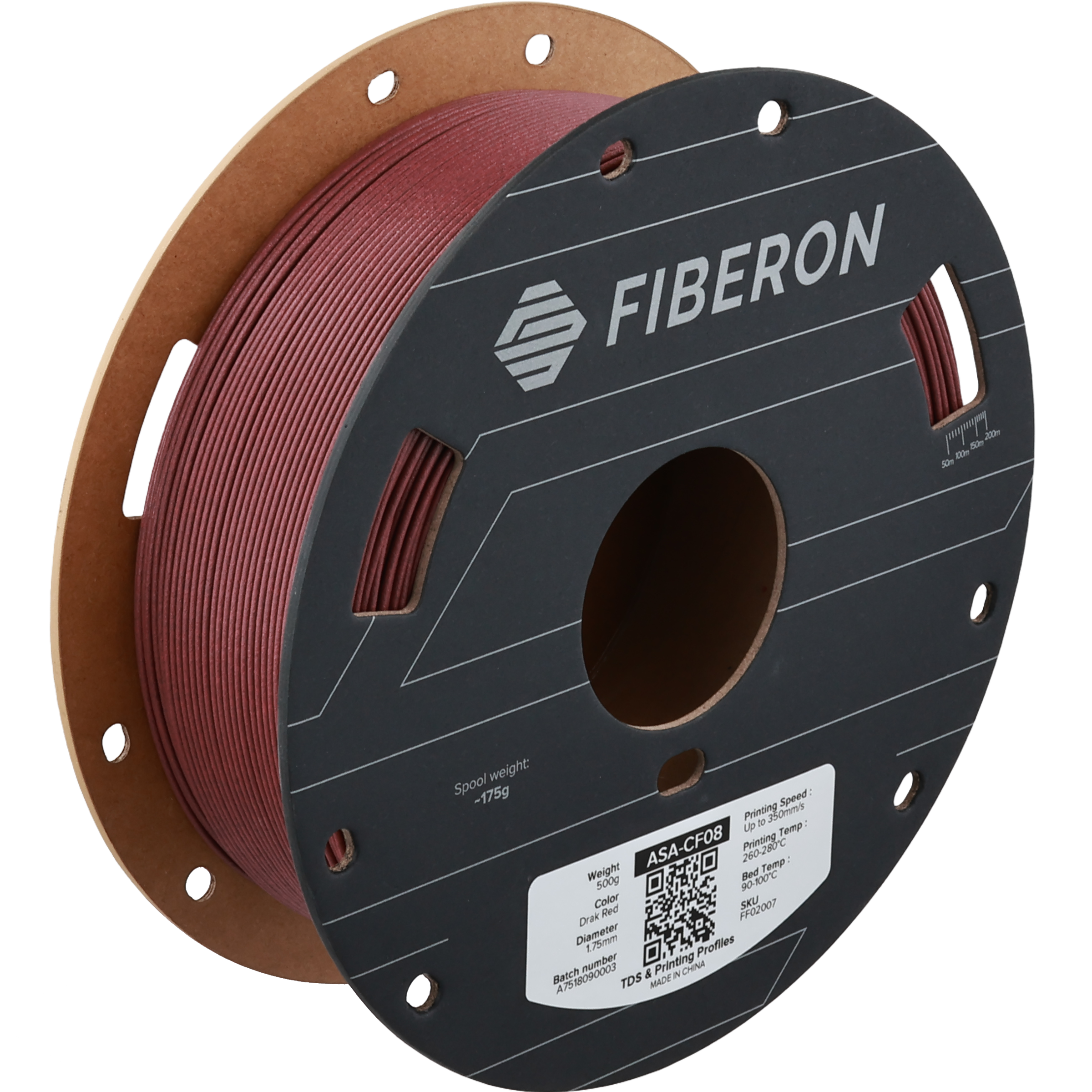 Polymaker - Fiberon Dark Red Carbon Fiber ASA - 0.5kg