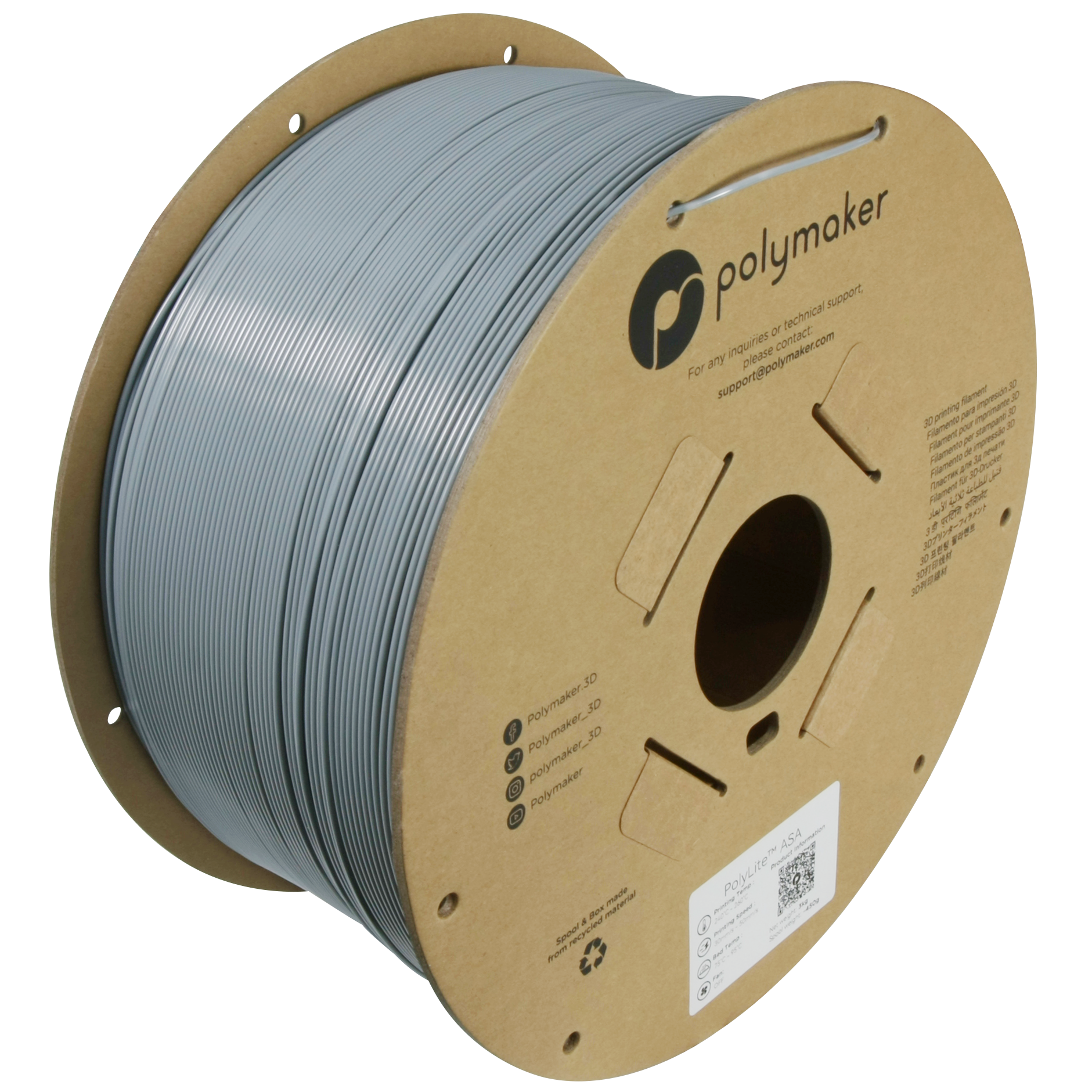 Polymaker - Grey ASA 1.75mm - 3kg