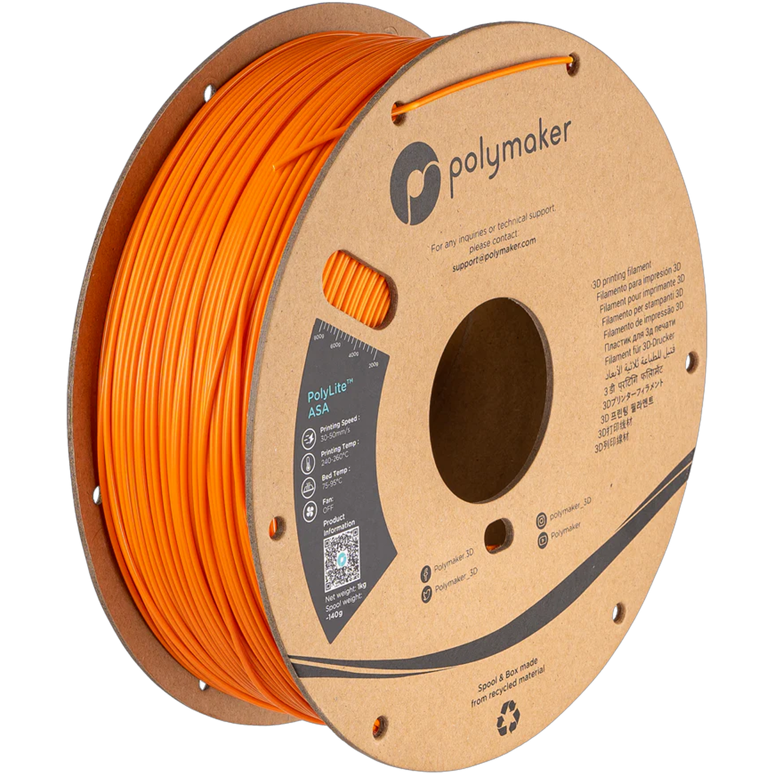Polymaker - PolyLite Orange ASA 1.75mm - 1kg