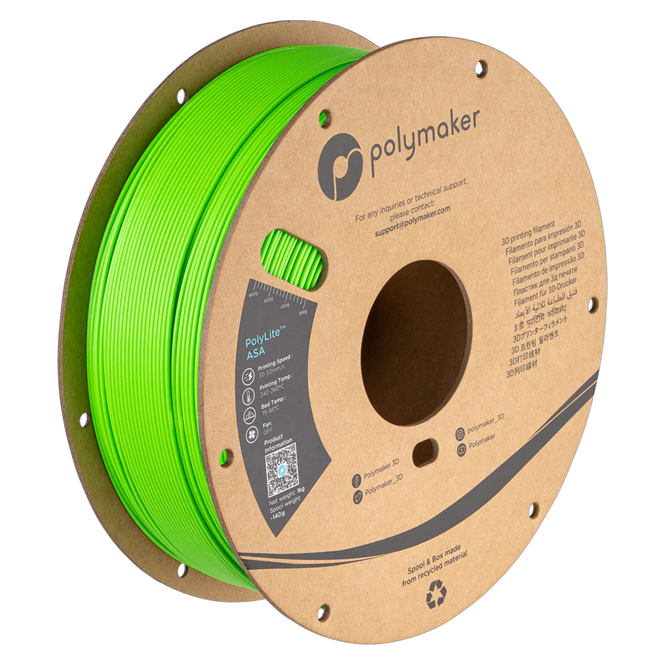 Polymaker - PolyLite Pop Green ASA 1.75mm - 1kg