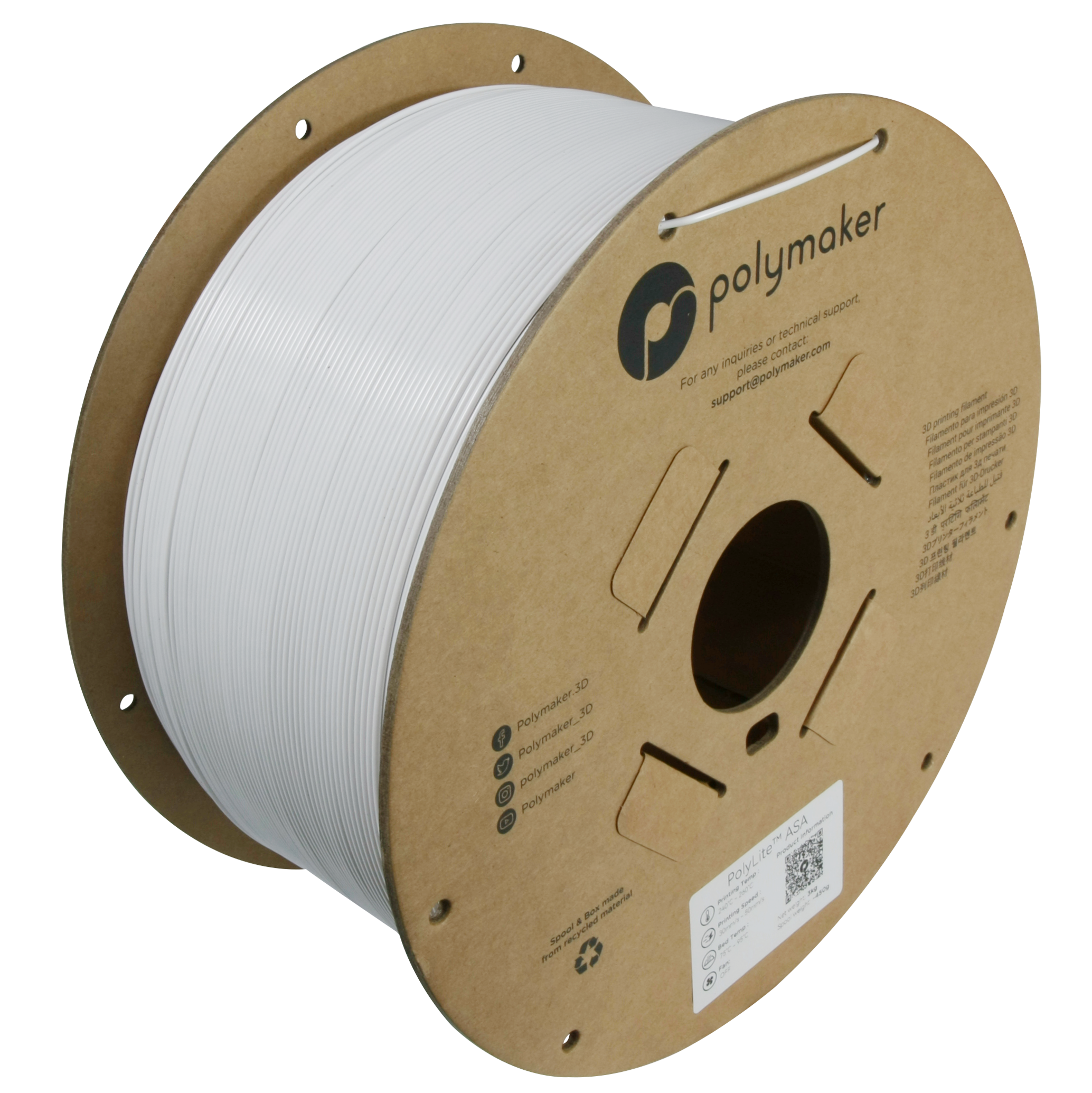 Polymaker - PolyLite White ASA 1.75mm - 3kg