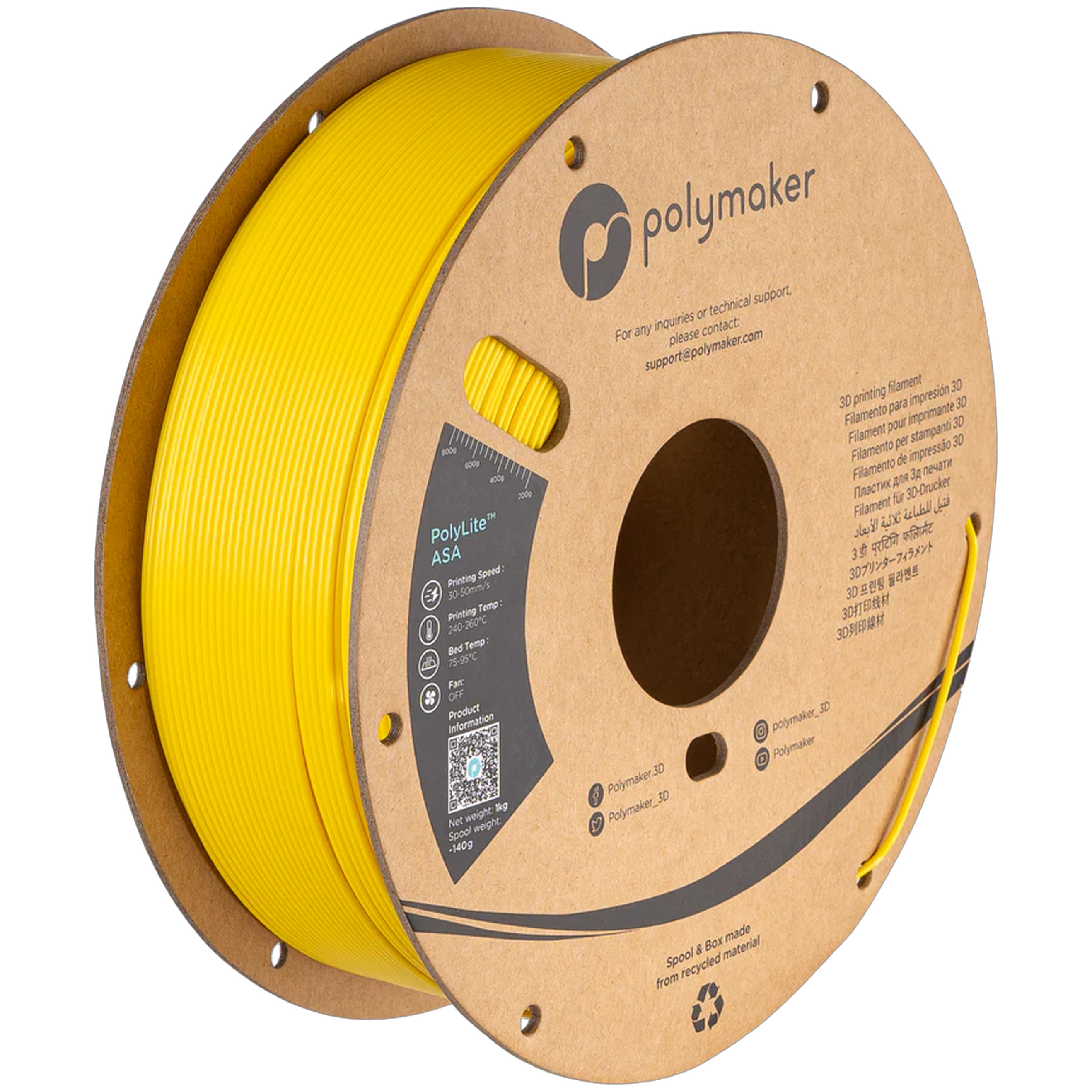 Polymaker - PolyLite Yellow ASA 1.75mm - 1kg