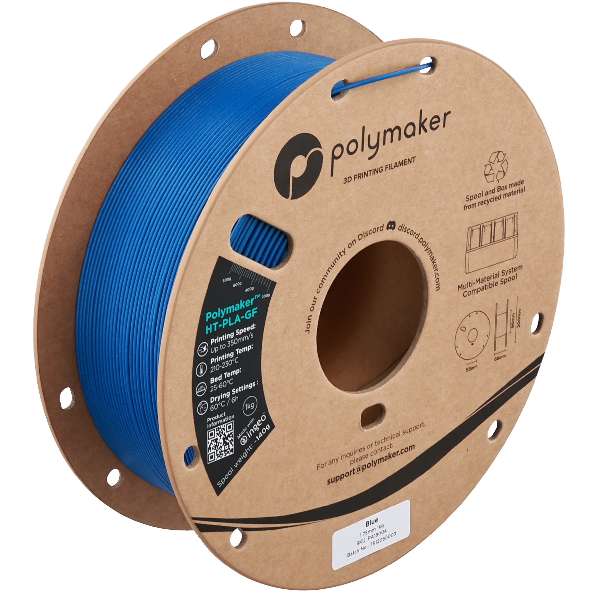 Polymaker - Blue Glass Fiber High Temp HT-PLA - 1kg