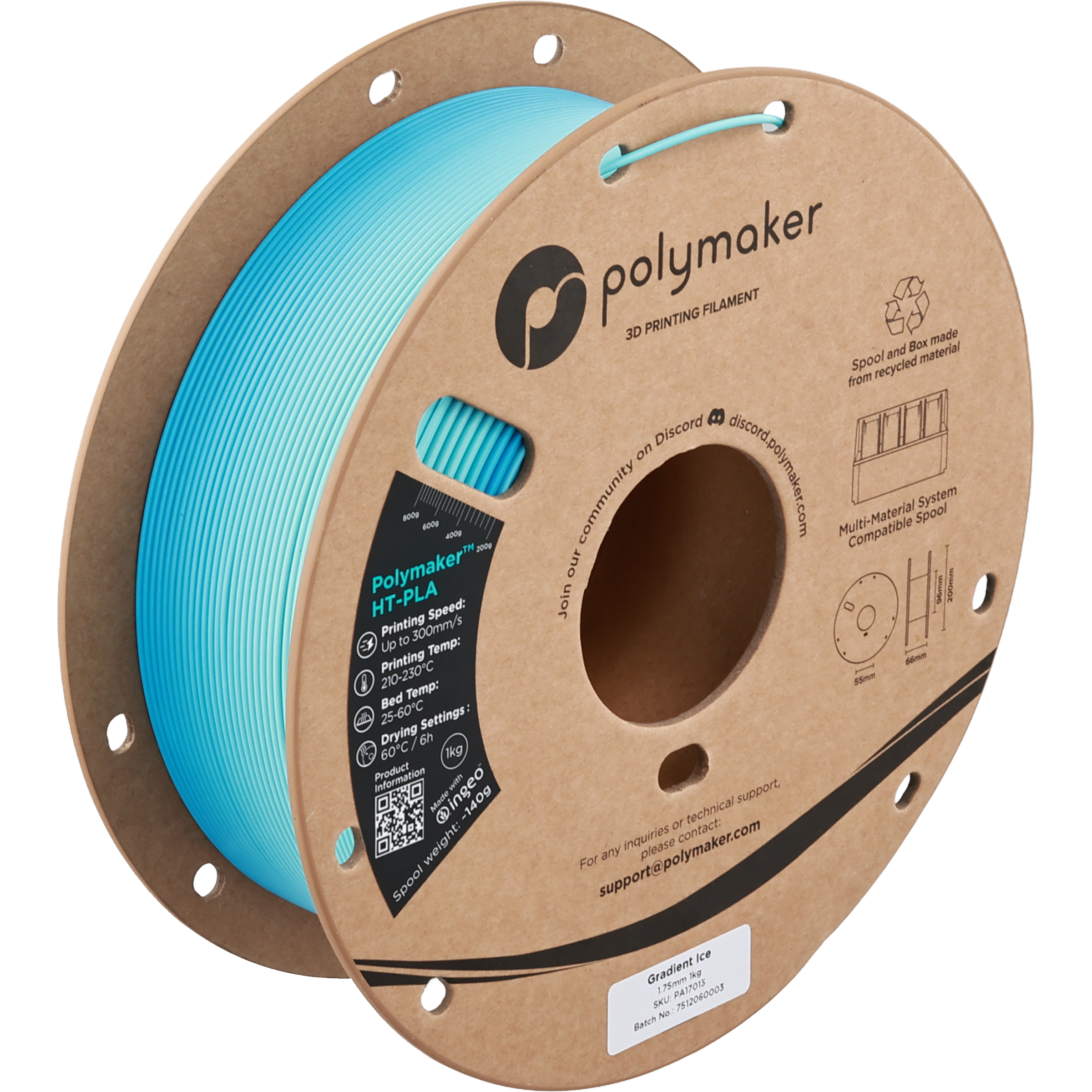 Polymaker - Gradient Ice High Temp HT-PLA - 1kg