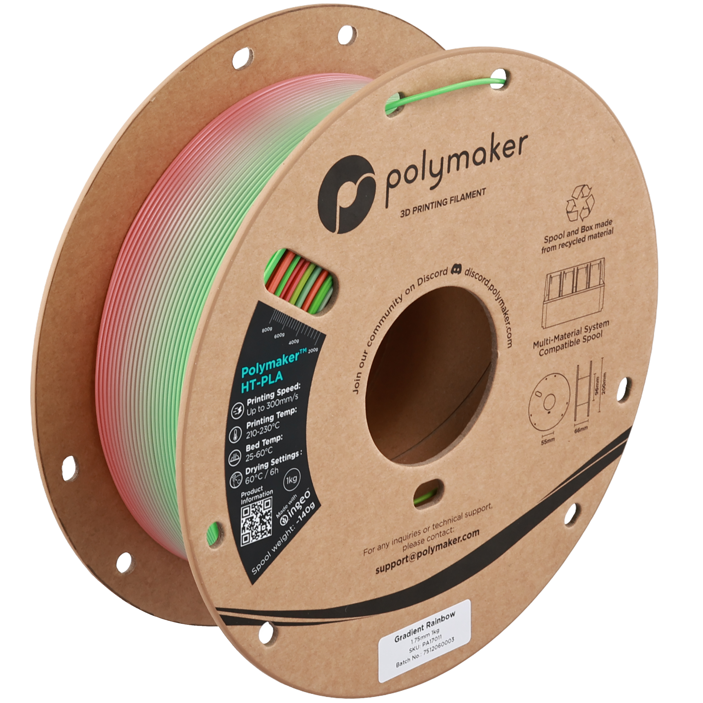 Polymaker - Gradient Rainbow High Temp HT-PLA - 1kg